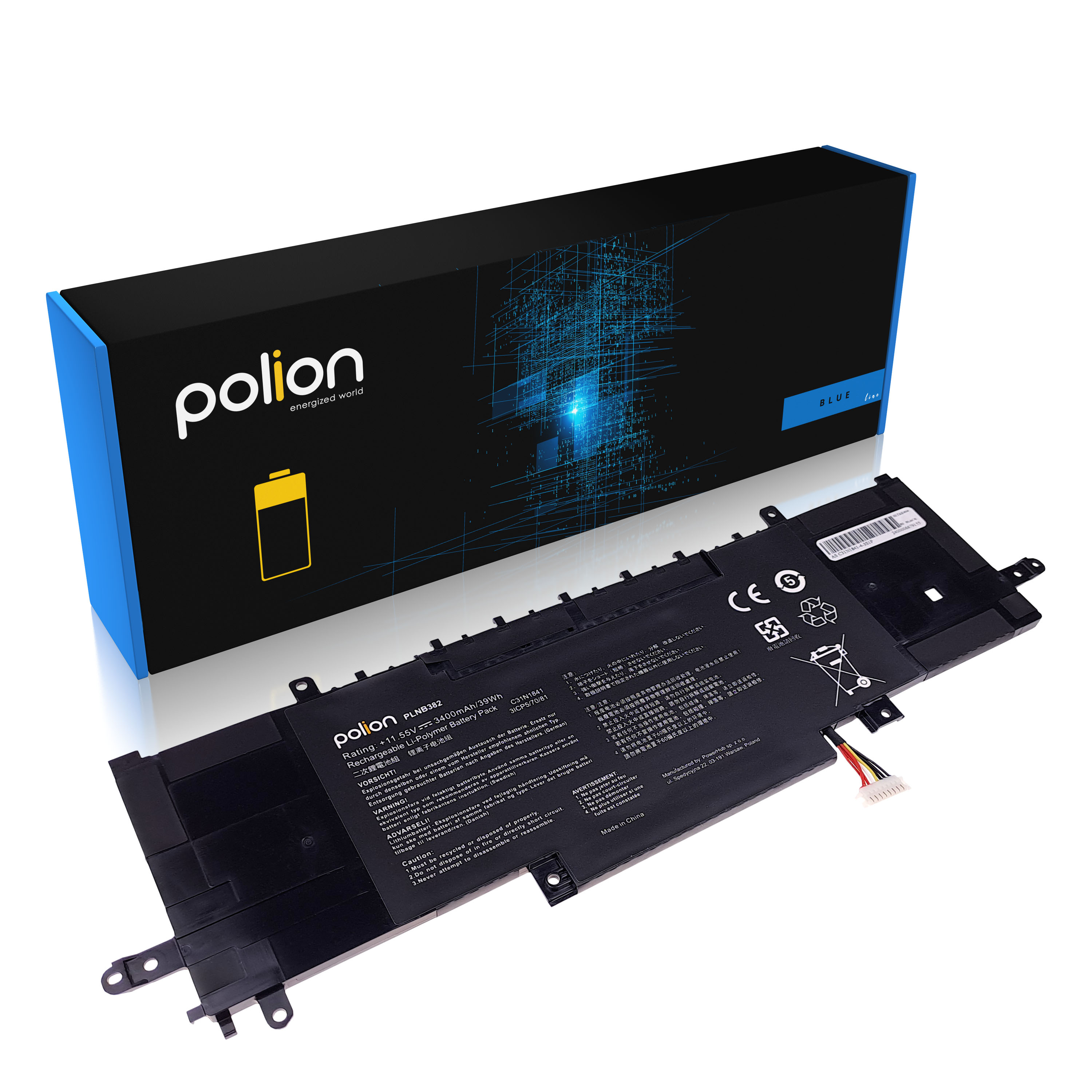 Baterie Polion C31N1841 pro notebooky ASUS ZenBook U3600F U4600F UX334FL 3400mAh