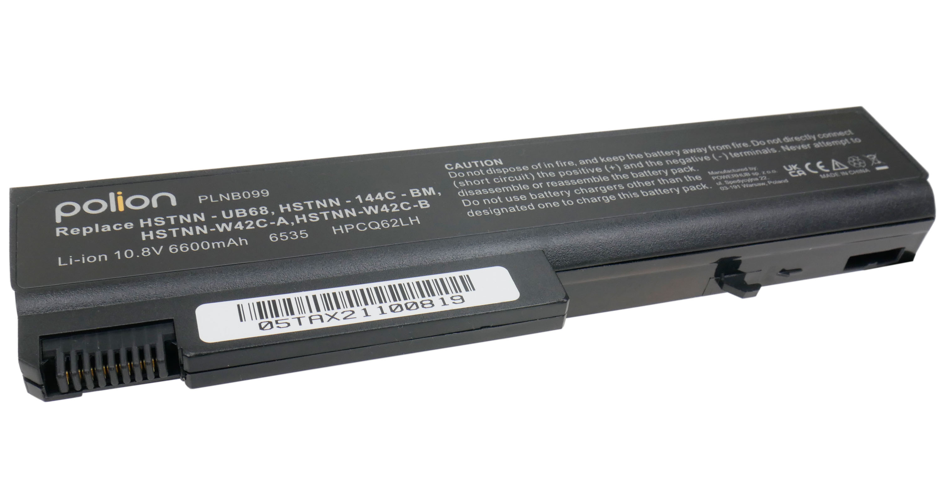 Baterie Polion HSTNN-UB68 pro notebooky HP EliteBook 6900 6930 8400 8440p 6600mAh