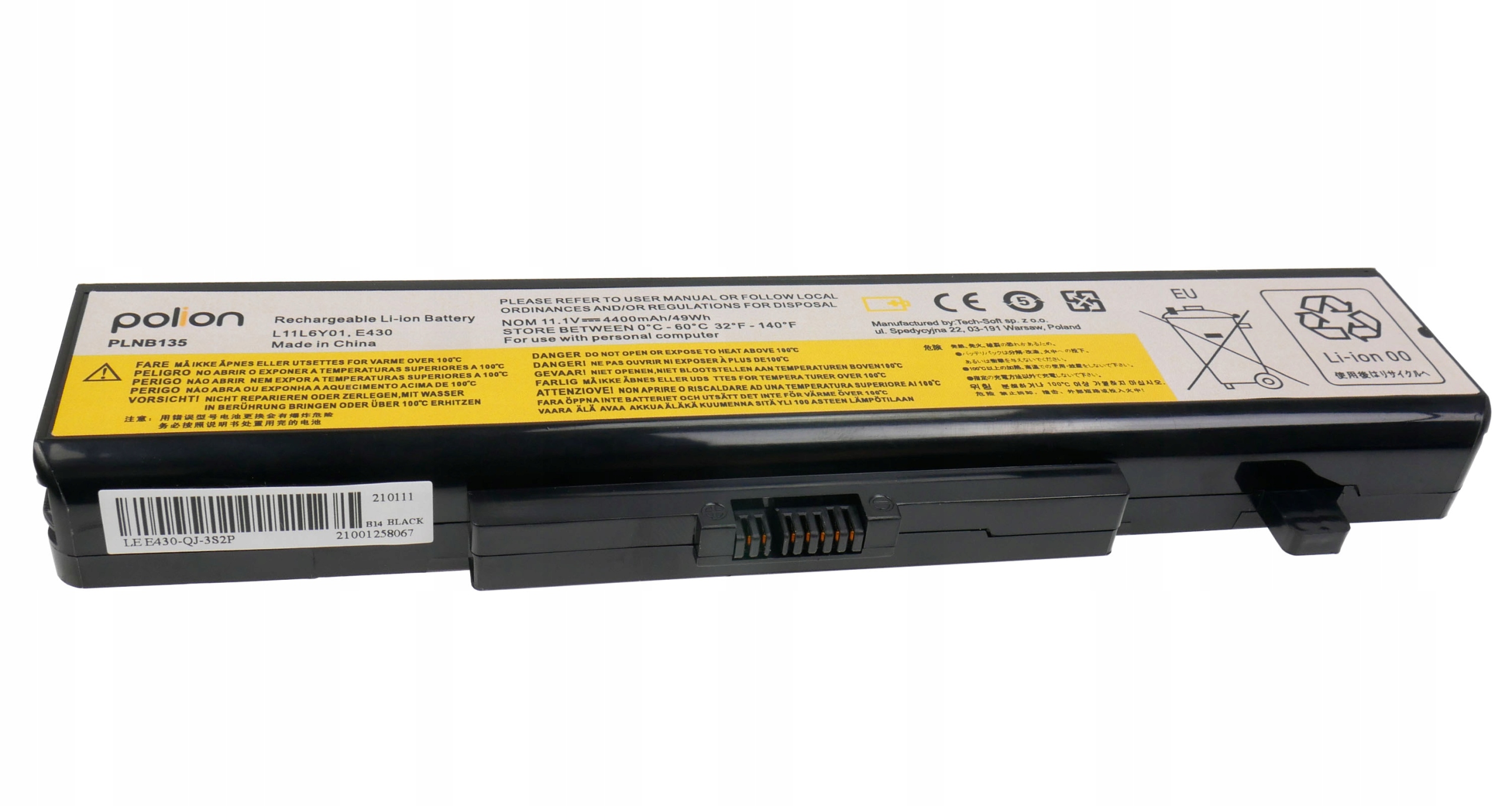 Baterie Polion 45N1048 pro notebooky LENOVO B430 B490 B580 B580 B590 Edge E430 E440 - 4400mAh 
