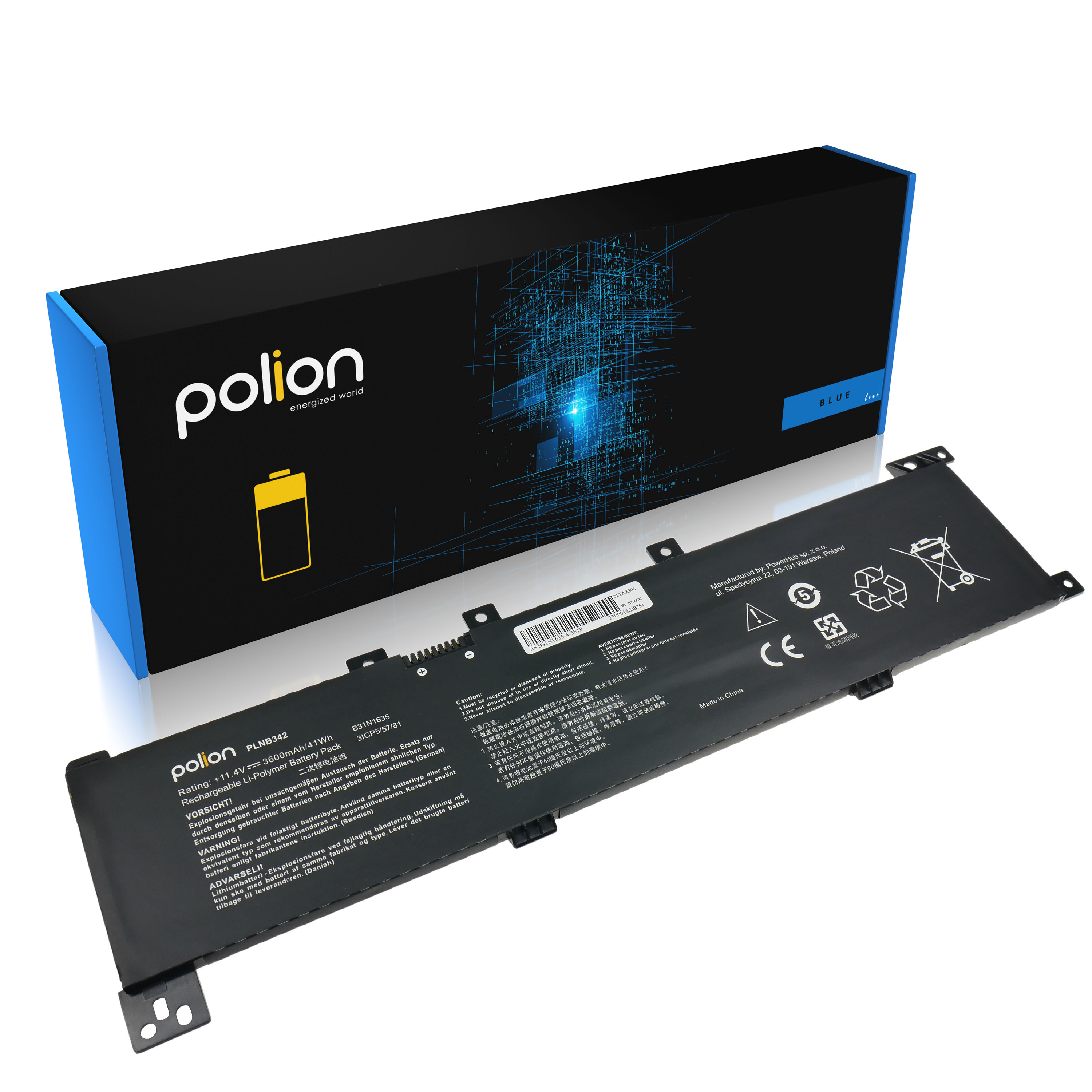Baterie Polion B31N1635 pro notebooky ASUS VivoBook 17 A705 Pro 3600mAh