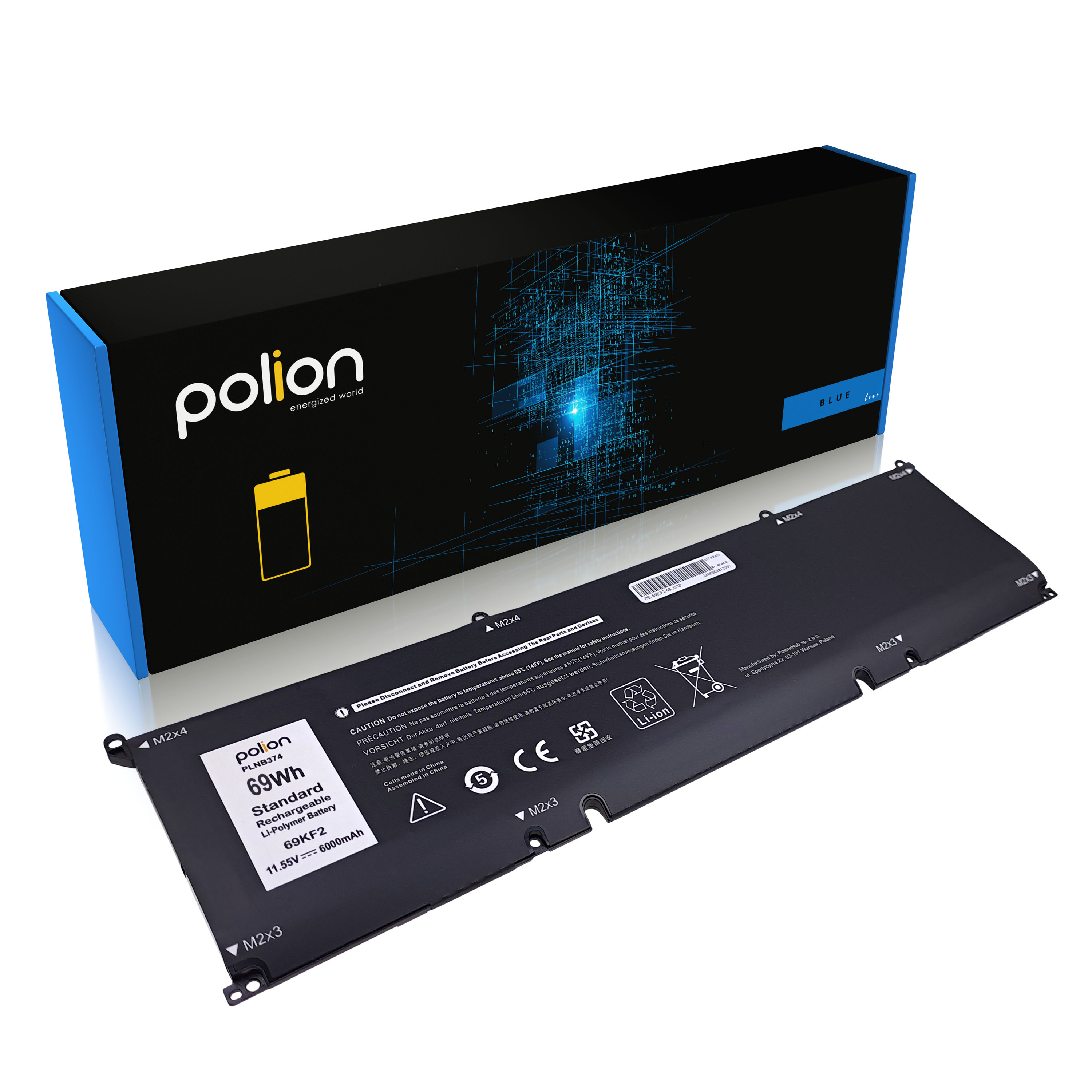 Baterie Polion 69KF2 pro notebooky DELL 451-BCQI 8FCTC Precision G15 5550 XPS 9500 - 6000mAh 69Wh