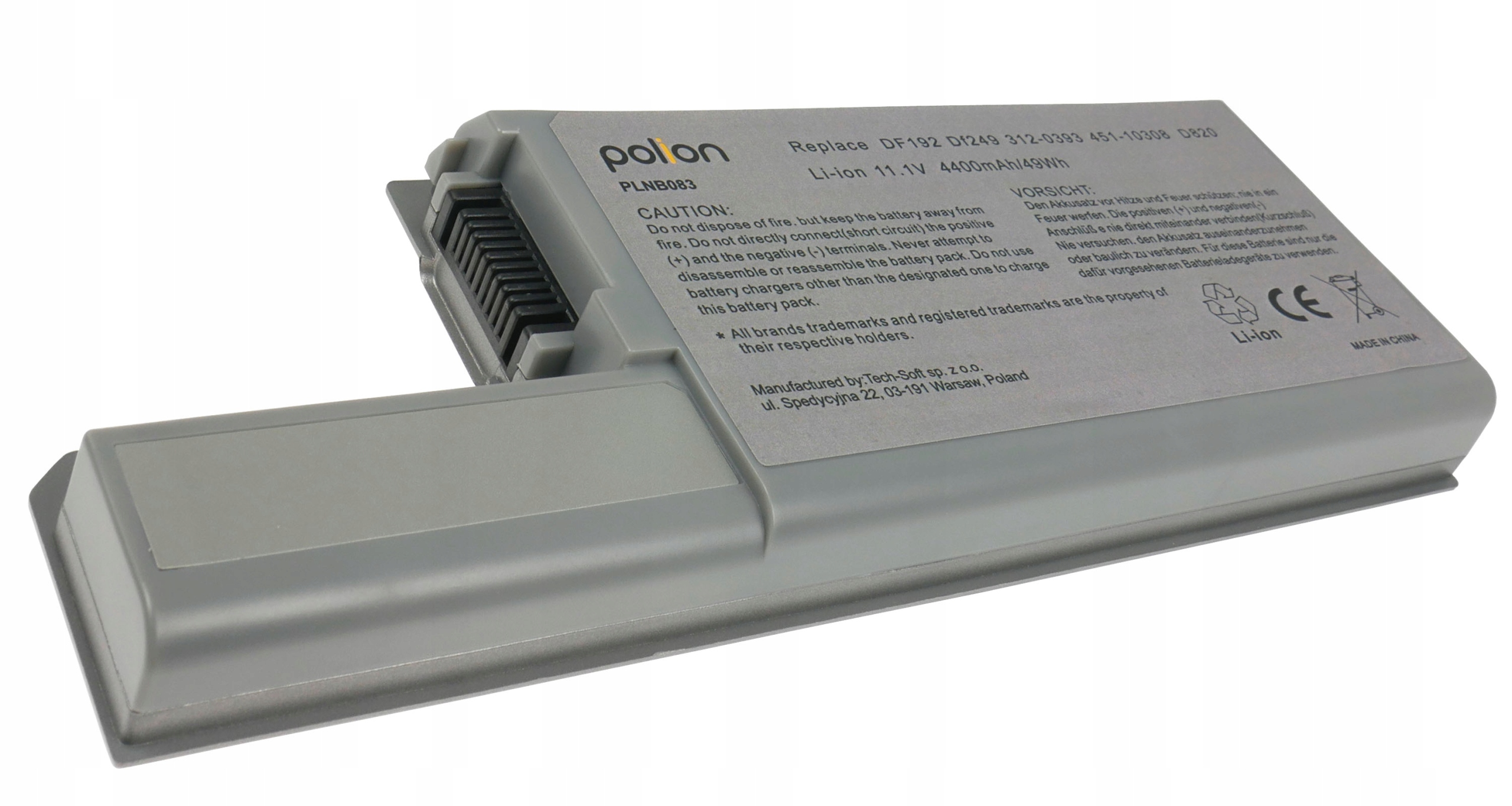 Baterie Polion DF192 pro notebooky DELL Latitude D531 D820 D830 Precision M4300 M65 4400mAh
