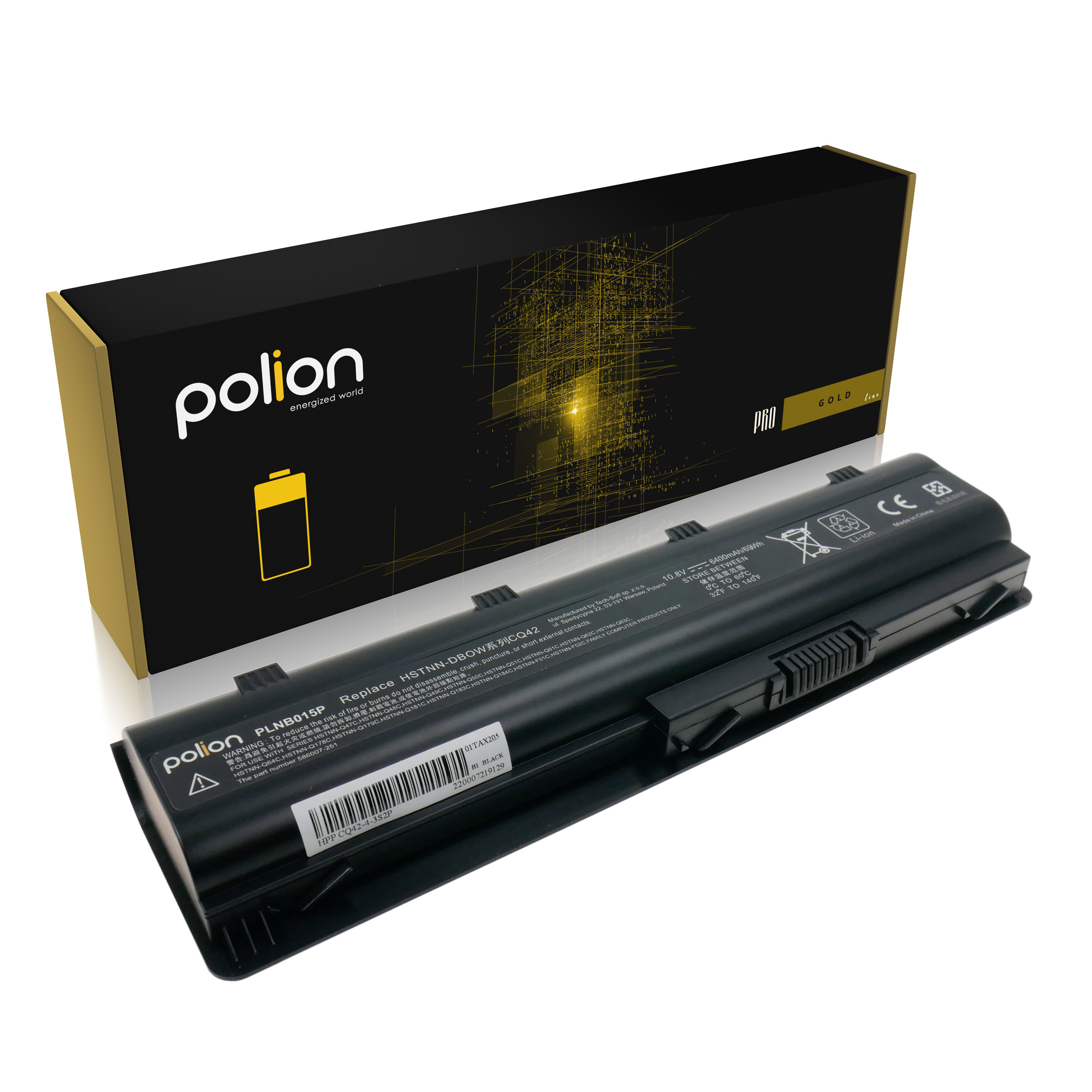 Baterie Polion MU06 pro notebooky HP 635 650 655 Envy 17 Pavilion DM4 DV5 DV6 6400mAh