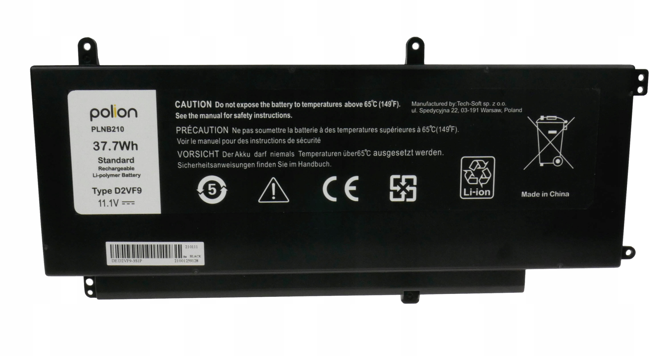 Baterie Polion D2VF9 pro notebooky DELL Inspiron 15 7547 7548 3400mAh