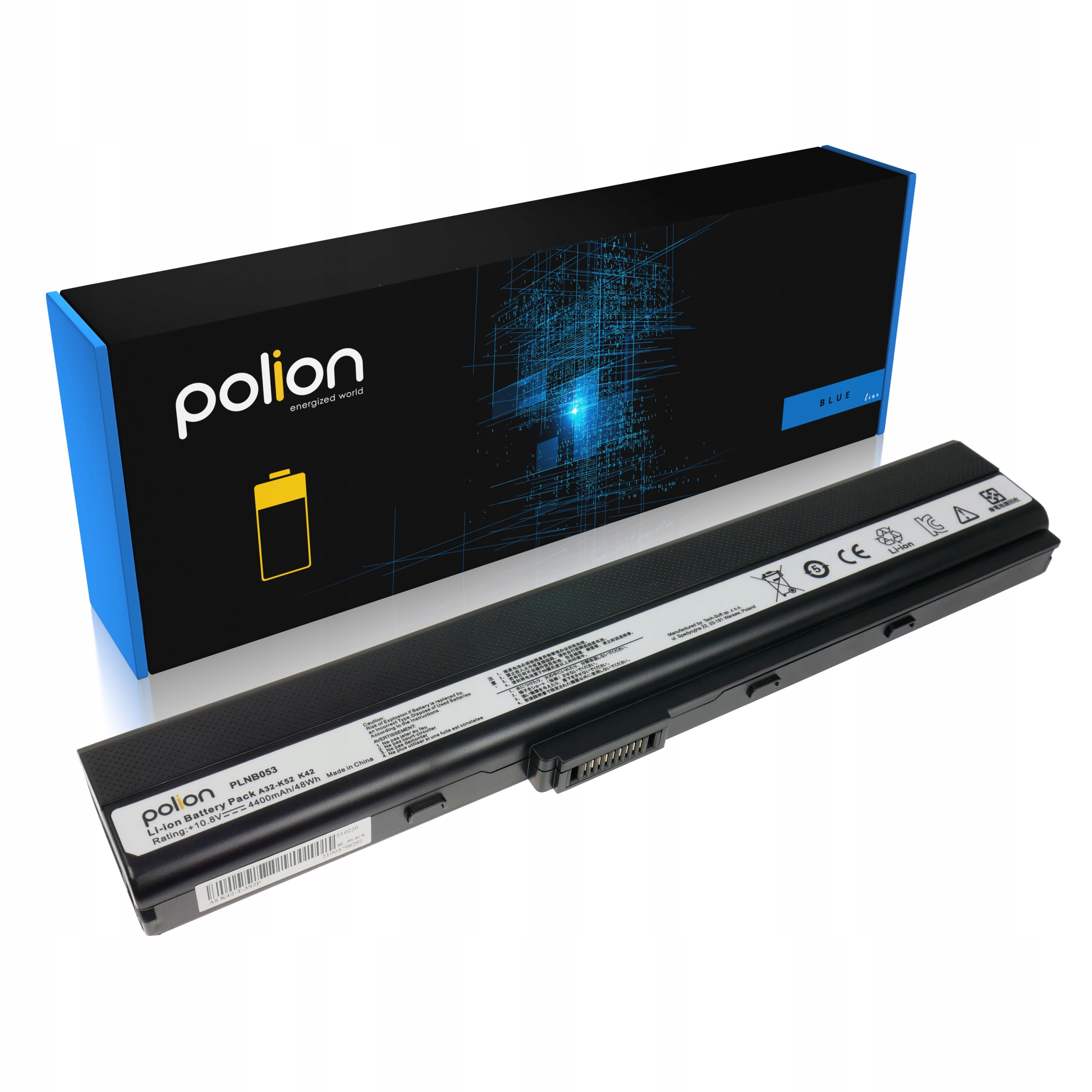 Baterie Polion A32-K52 pro notebooky ASUS A40 A52F B53 B53V K42 K52F K52J K52JC 4400mAh