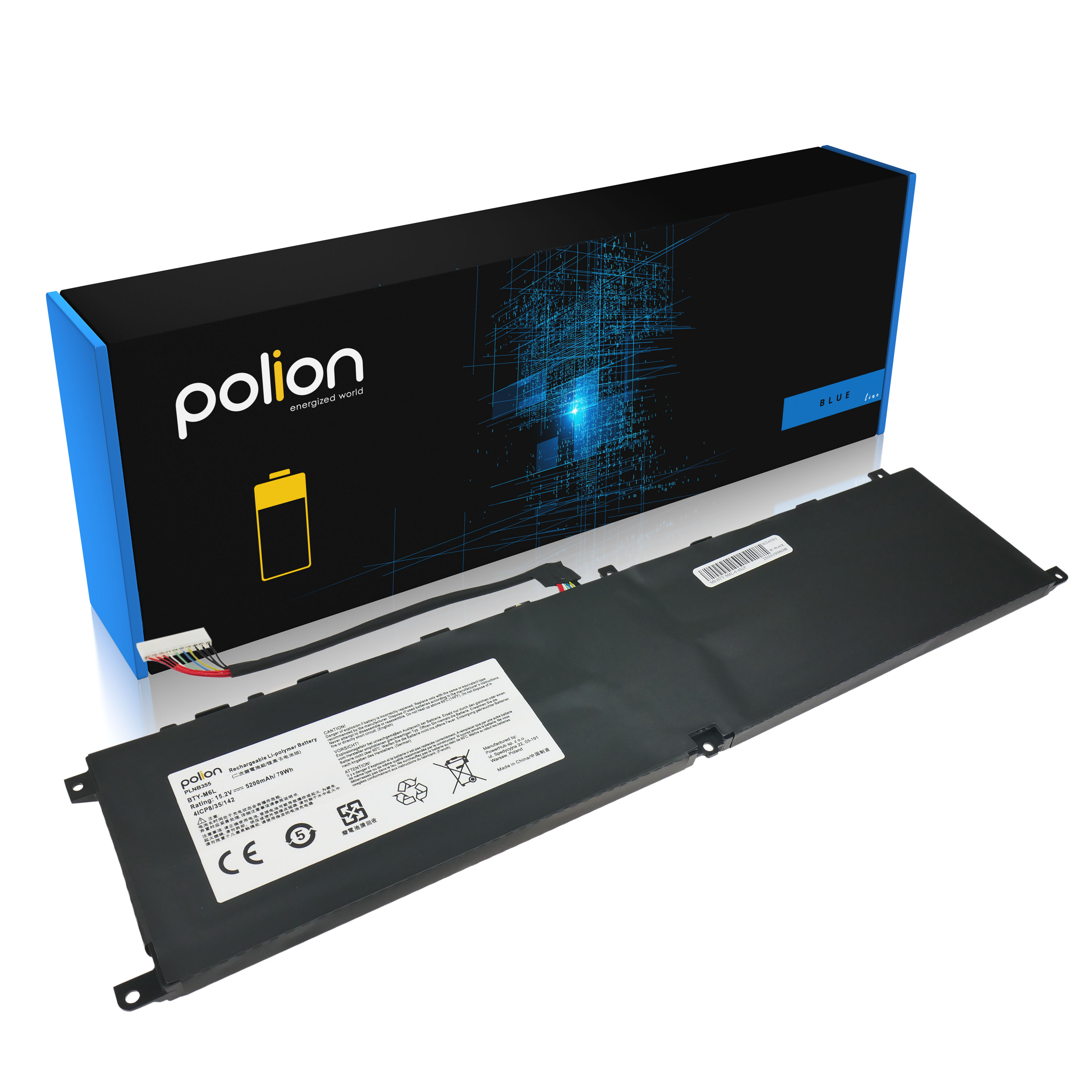 Baterie Polion BTY-M6L pro notebooky MSI GS65 GS75 P65 P75 PS63 5200mAh