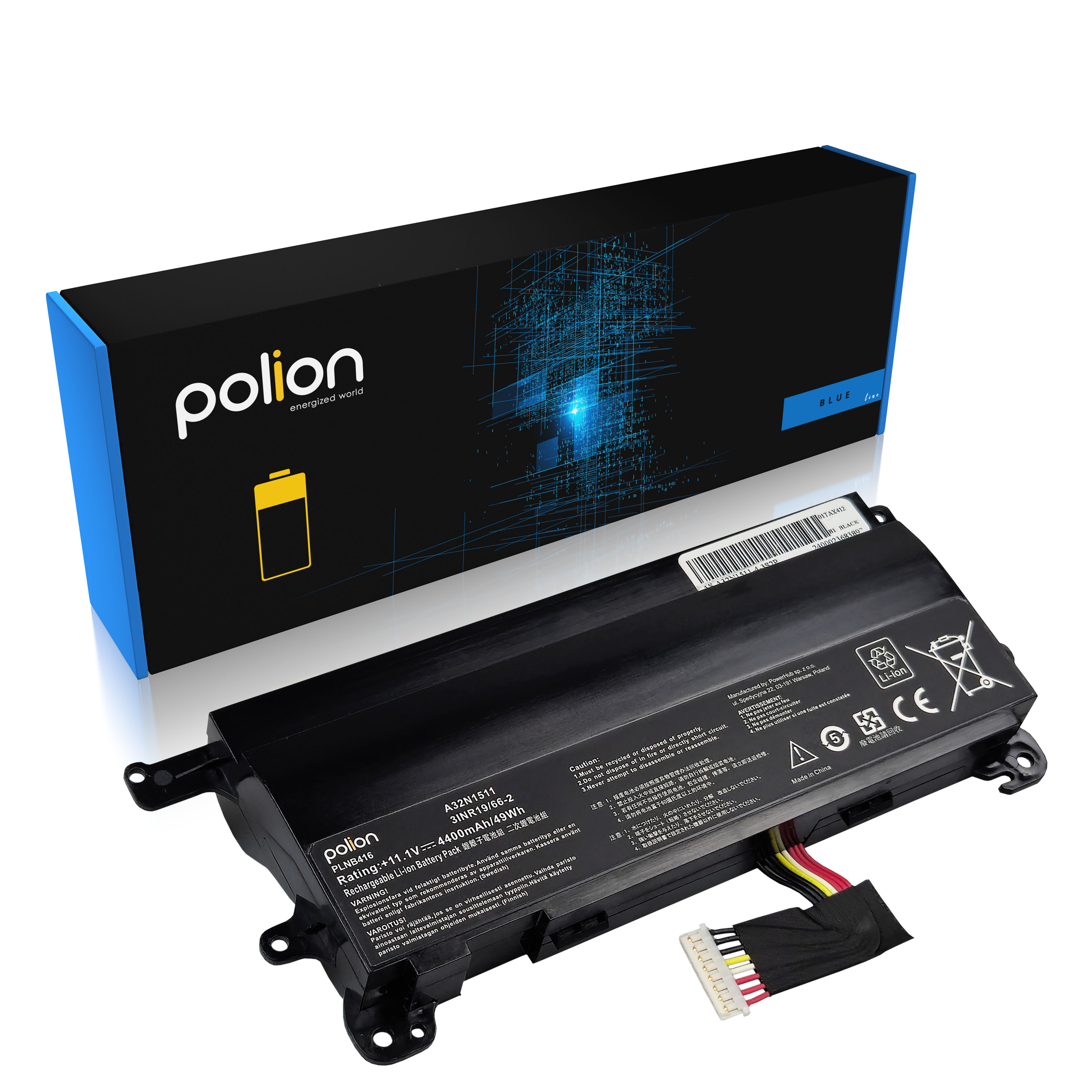 Baterie Polion A32N1511 pro notebooky ROG G752 G752VT G752VL G752VY 4400mAh