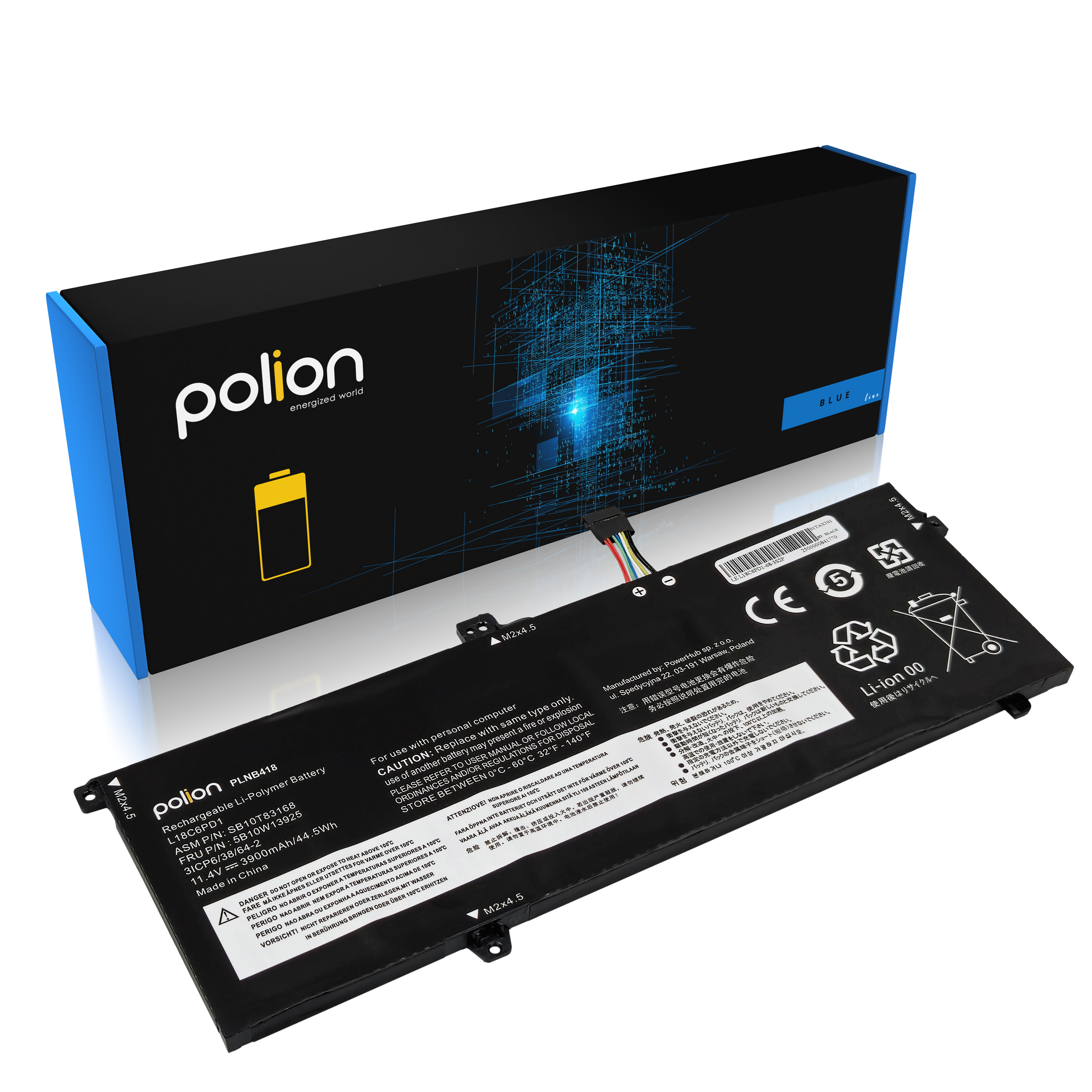 Baterie Polion L18C6PD1 pro notebooky LENOVO ThinkPad X13 G1 X390 X395 3900mAh