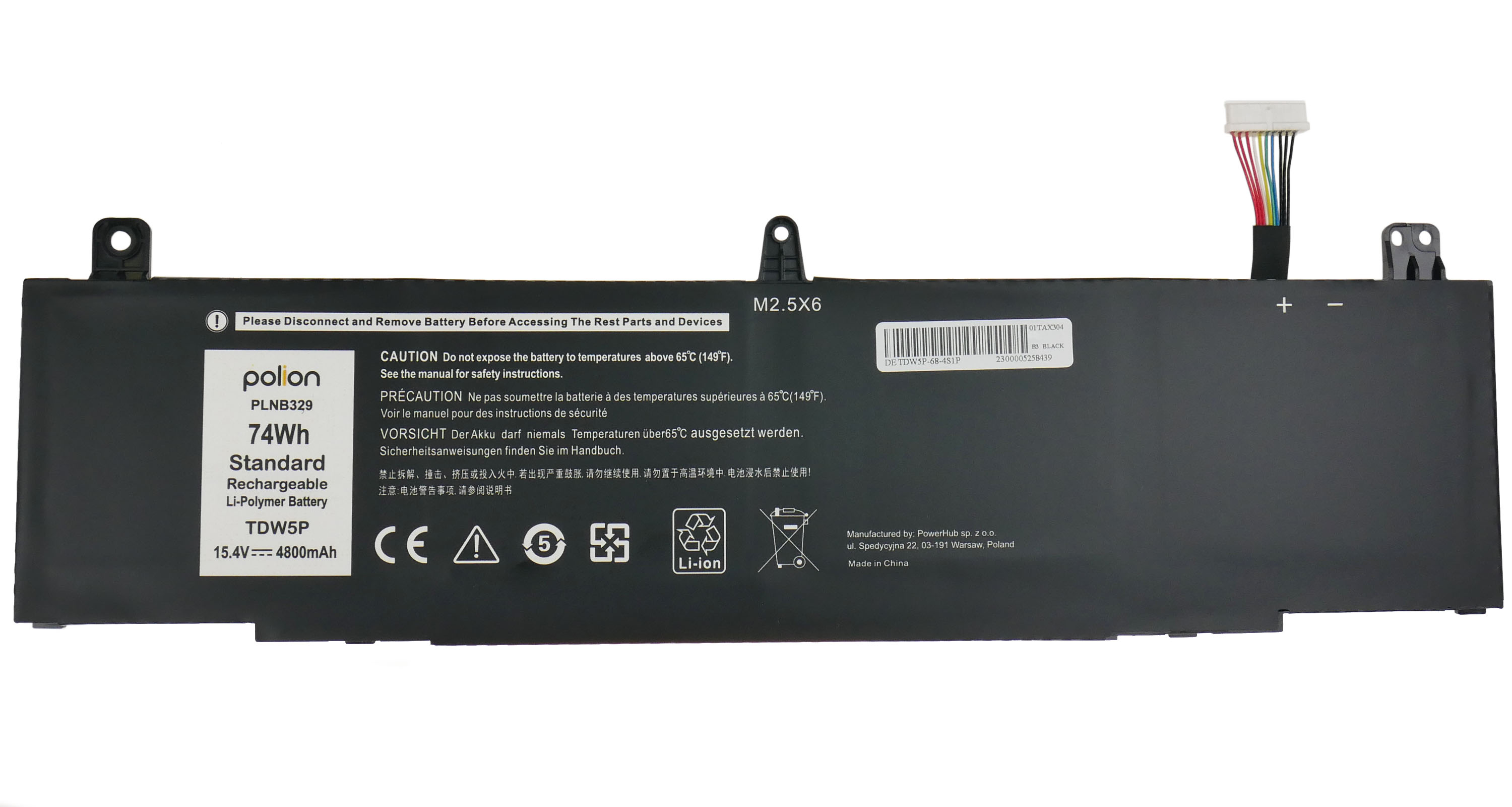 Baterie Polion TDW5P pro notebooky DELL Alienware 13 R3 4800mAh