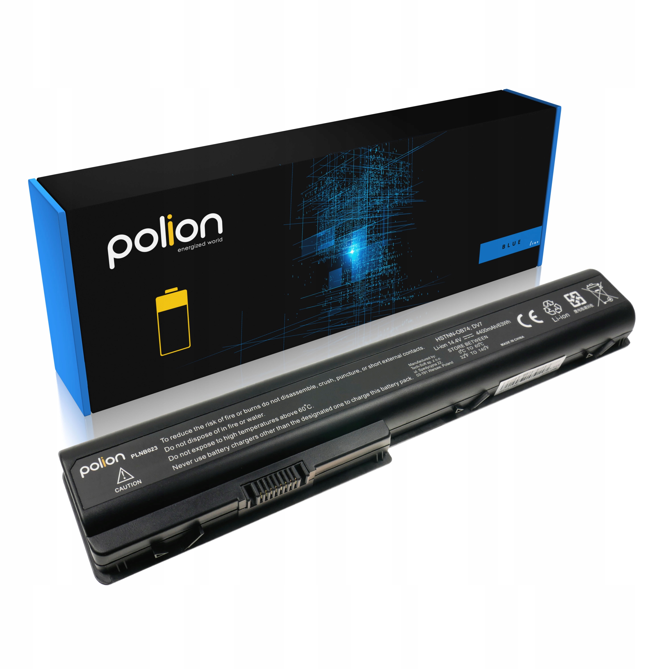 Baterie Polion HSTNN-IB74 pro notebooky HP Pavilion DV7 DV7T DV8 DV8T HDX 4400mAh