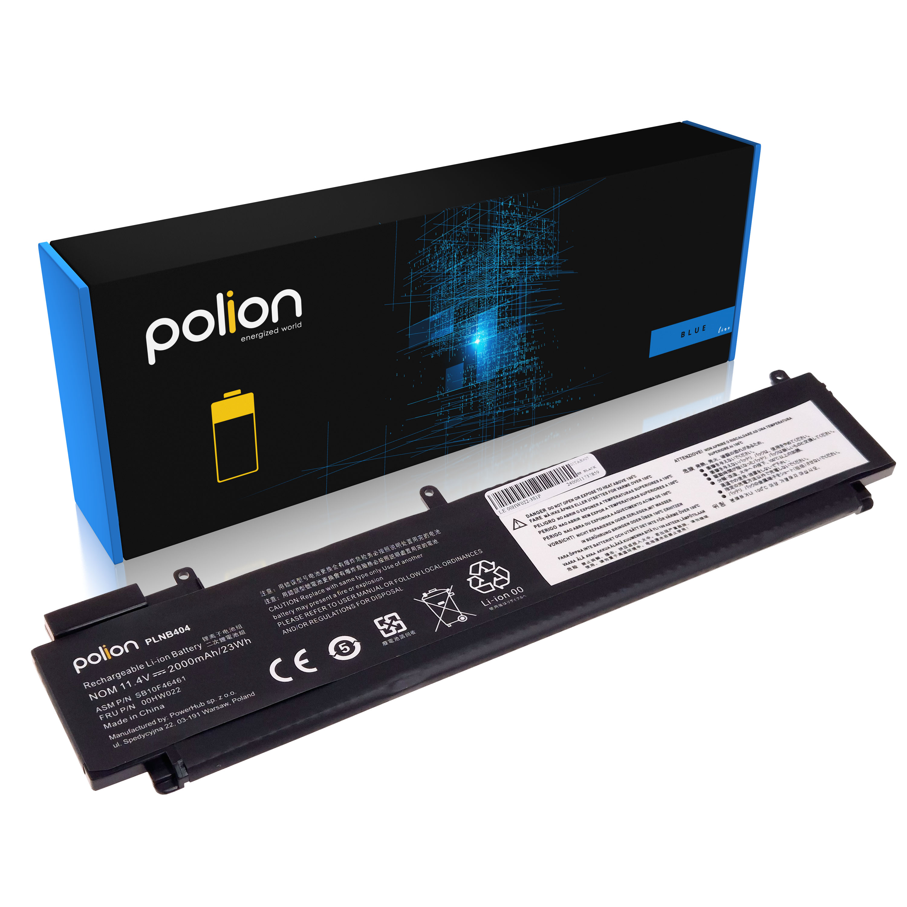 Baterie Polion 00HW022 pro notebooky LENOVO 00HW023 ThinkPad T460s - 11.4V 2000mAh 23Wh