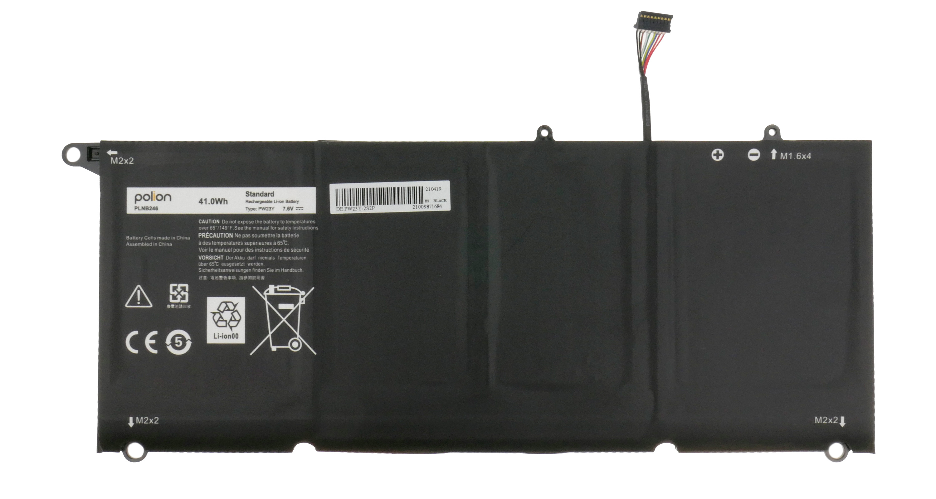 Baterie Polion PW23Y pro notebooky DELL TP1GT XPS 13 9360 5400mAh