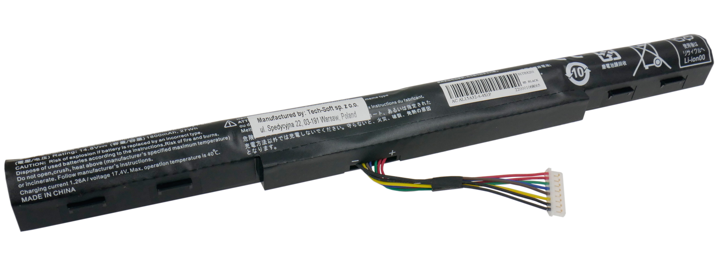 Baterie LEEQ LB177 pro notebooky ACER AL15A32 Aspire TravelMate 1800mAh