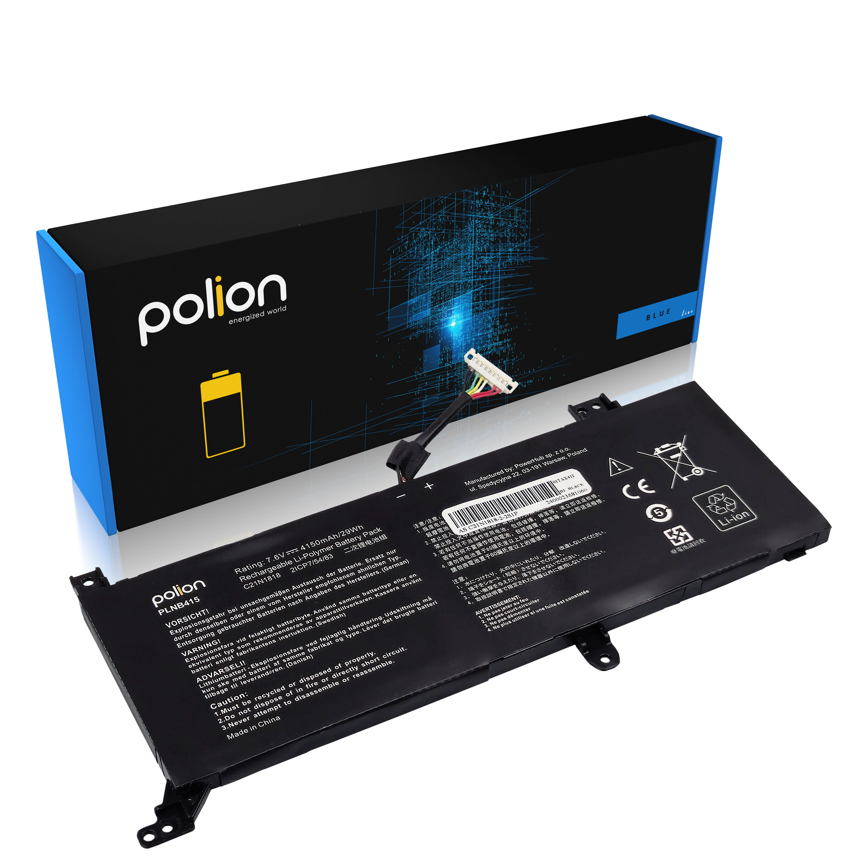 Baterie Polion C21N1818-2 pro notebooky ASUS X412 X512 X514 V400D - 7,6V 4150mAh 29Wh