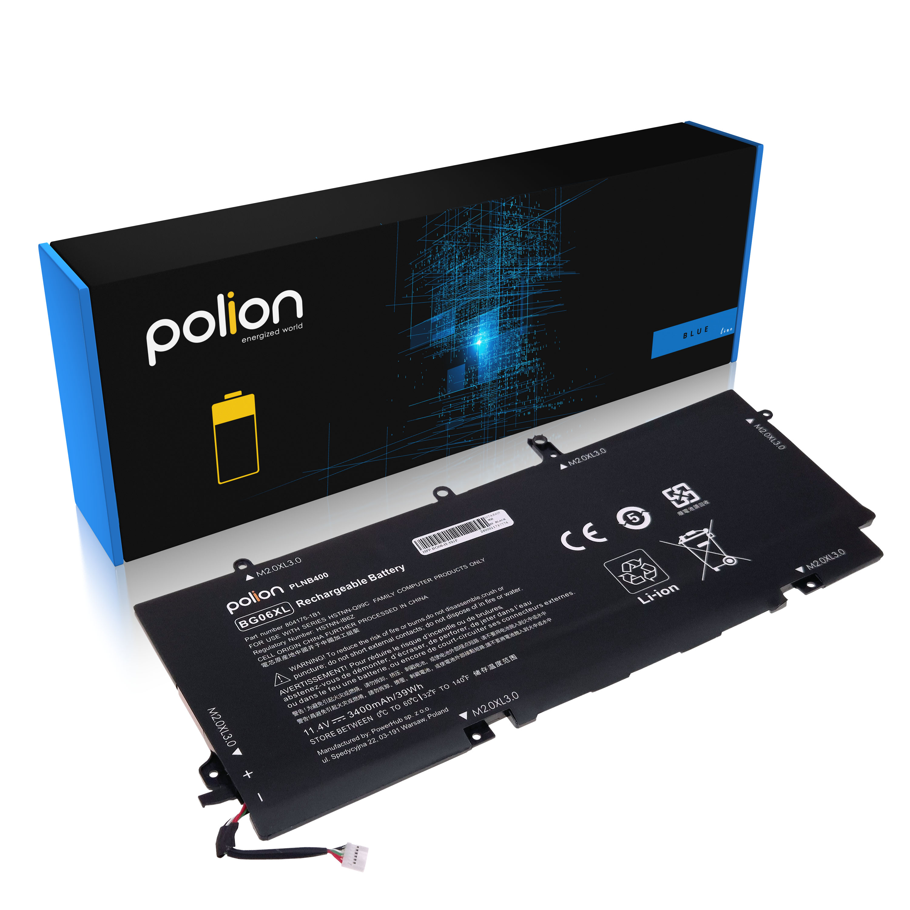 Baterie Polion BG06XL pro notebooky HP EliteBook Folio 1040 G3 3400mAh
