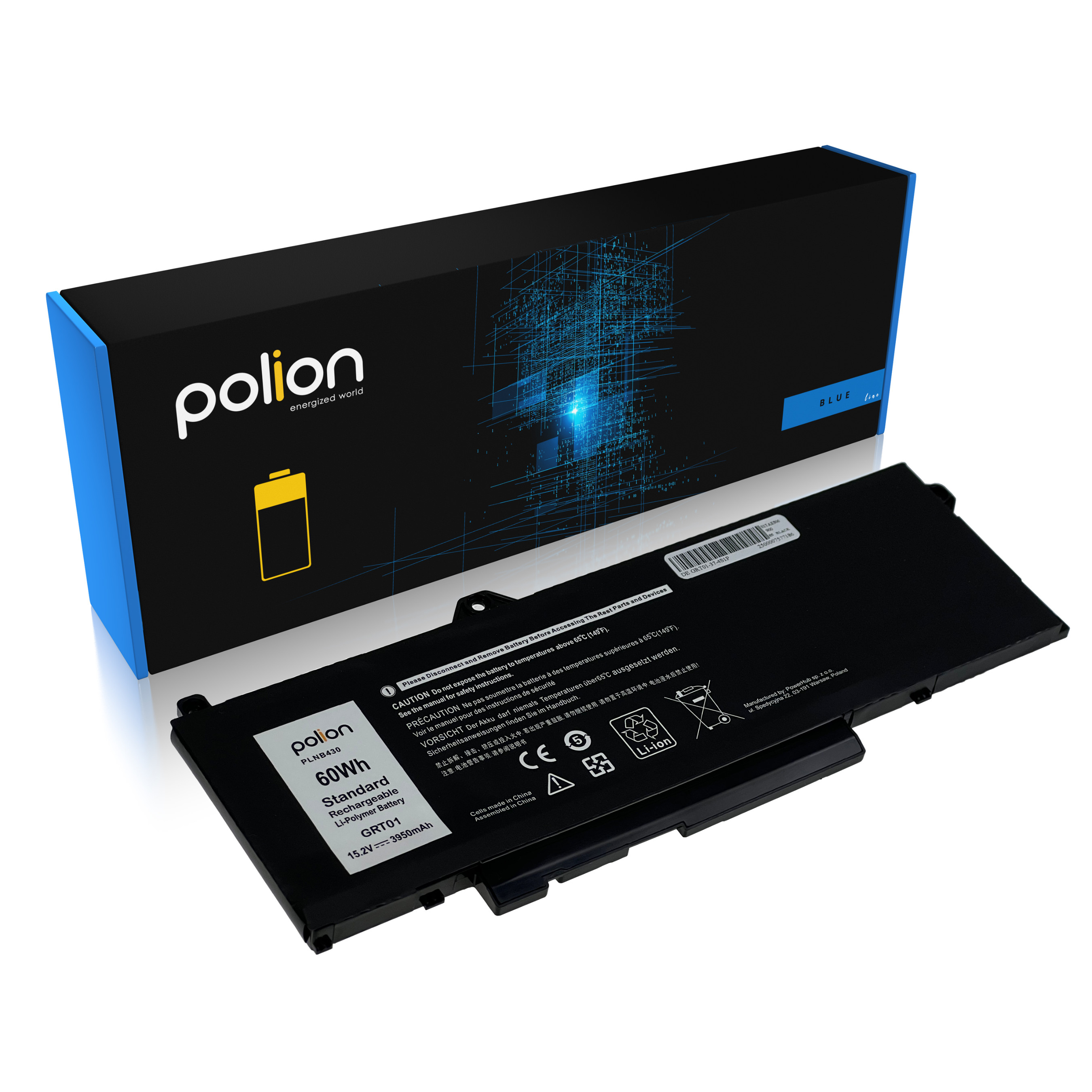 Baterie Polion GRT01 pro notebooky DELL 451-BCUN Latitude 5421 5521 5531 Precision 3470 - 3950mAh 60Wh