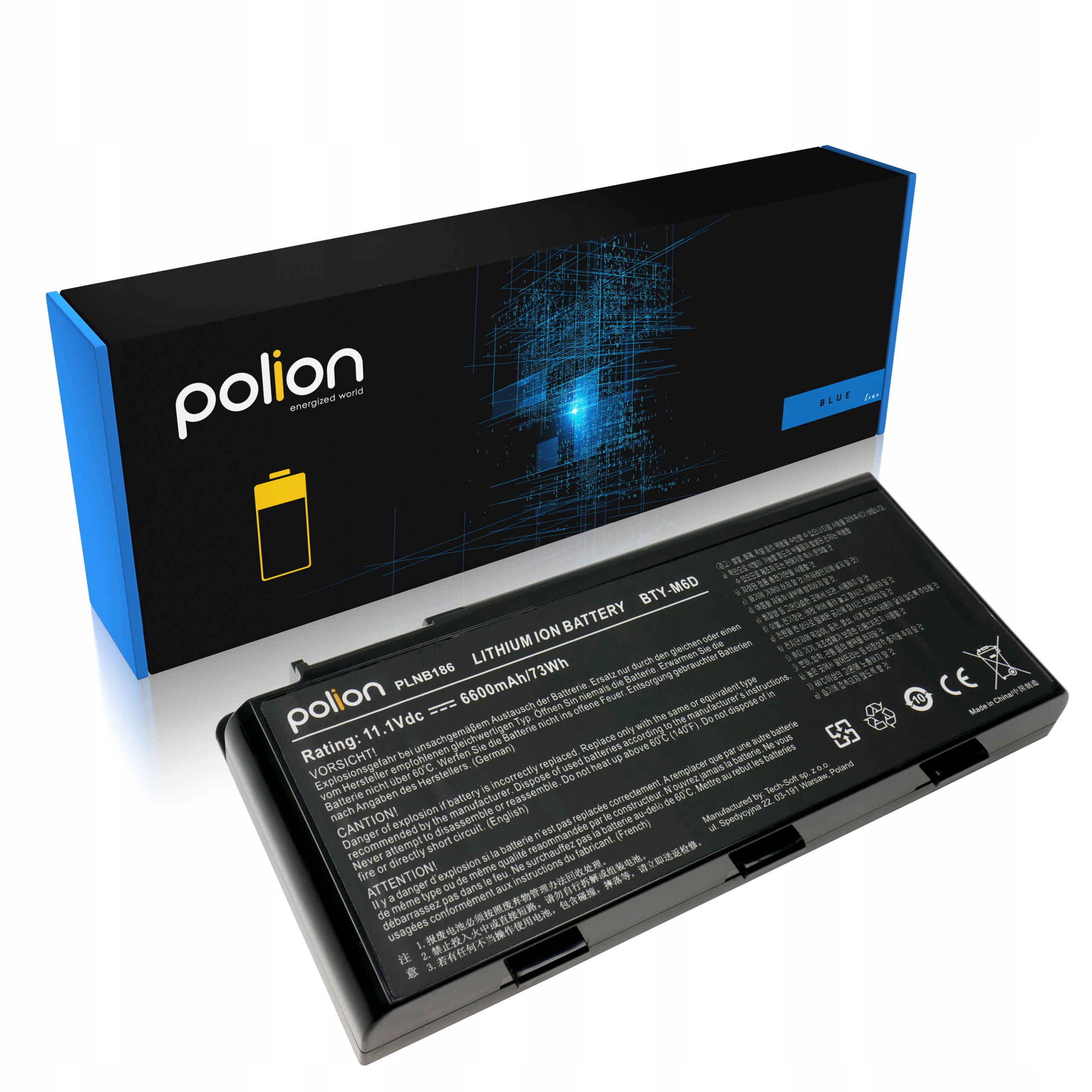 Baterie Polion BTY-M6D pro notebooky MSI GT60 GT600 GT660 GT680 GT70 GX660 6600mAh