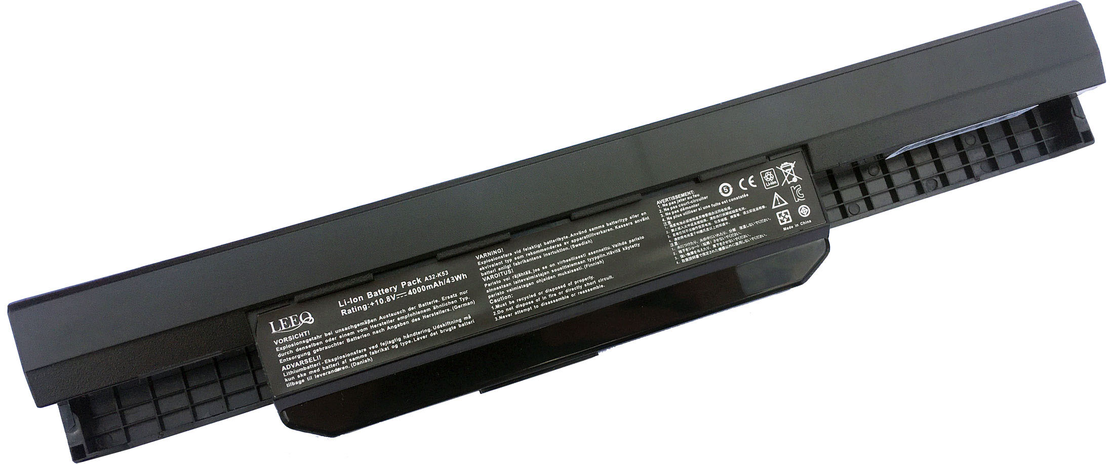 Baterie LEEQ A32-K53 pro notebooky ASUS A43 K43 A54 K53S K53SV X43 X53S X53T - 4000mAh 43Wh