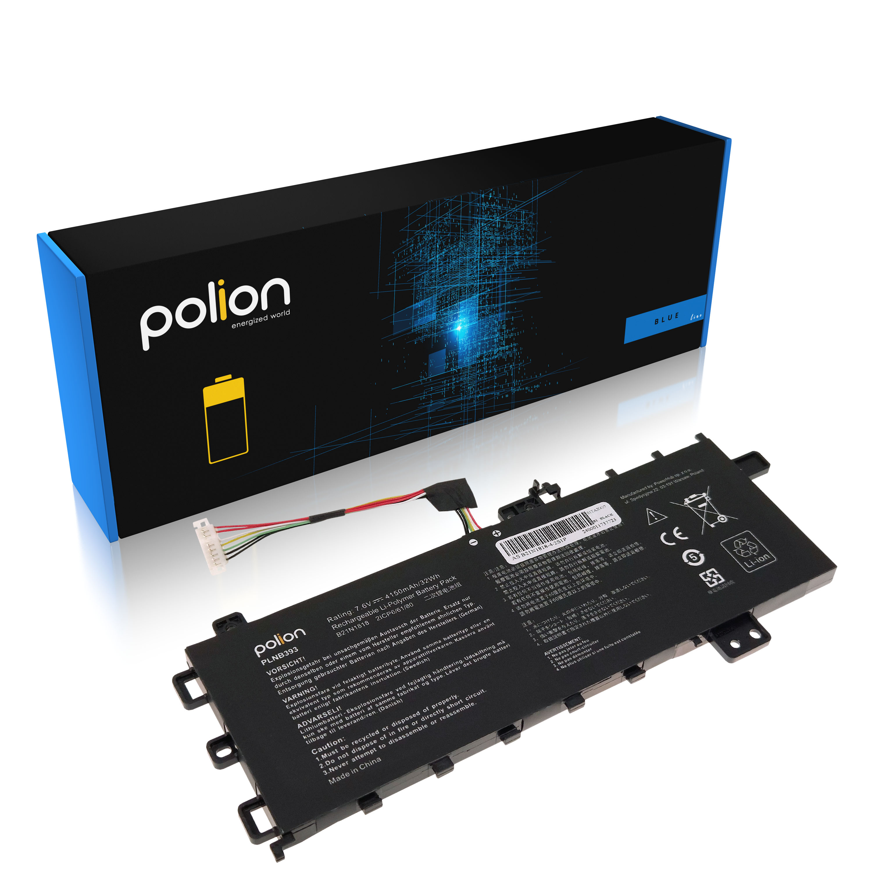 Baterie Polion B21N1818 pro notebooky ASUS VivoBook V5000F V5000J Y5100U X512DA 4150mAh