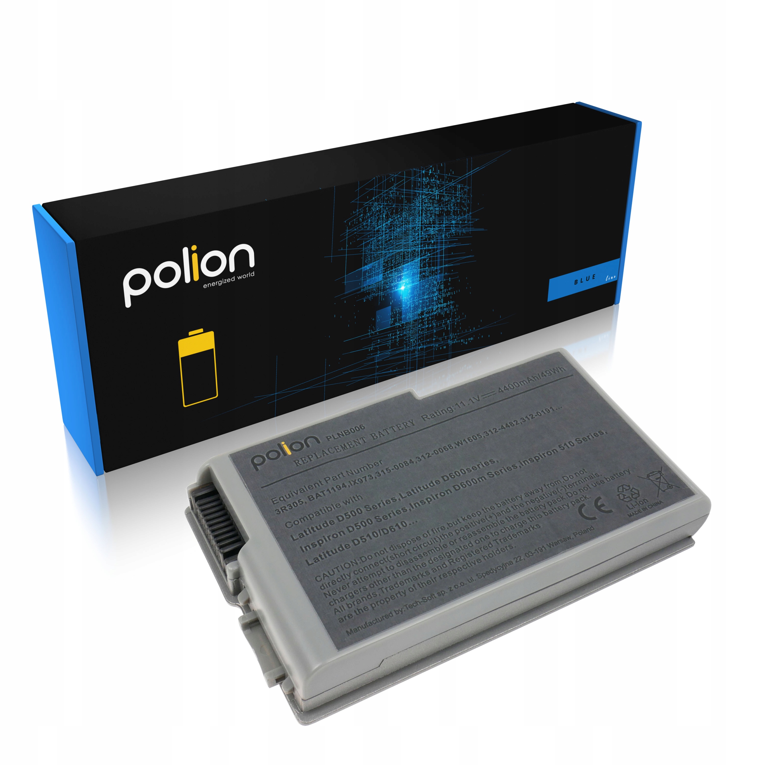 Baterie Polion 3R305 pro notebooky DELL Latitude 500M 600M D500 D510 D520 4400mAh