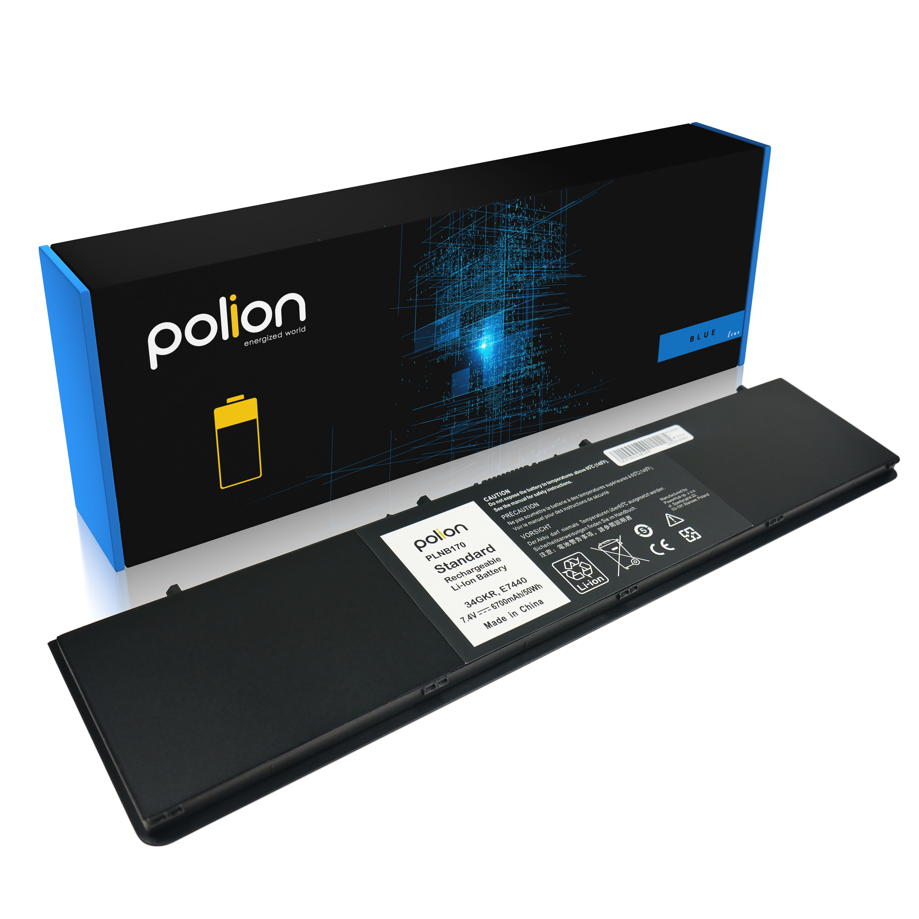 Baterie Polion 34GKR pro notebooky DELL451-BBFS Latitude E7440 E7450 - 6700mAh 50Wh