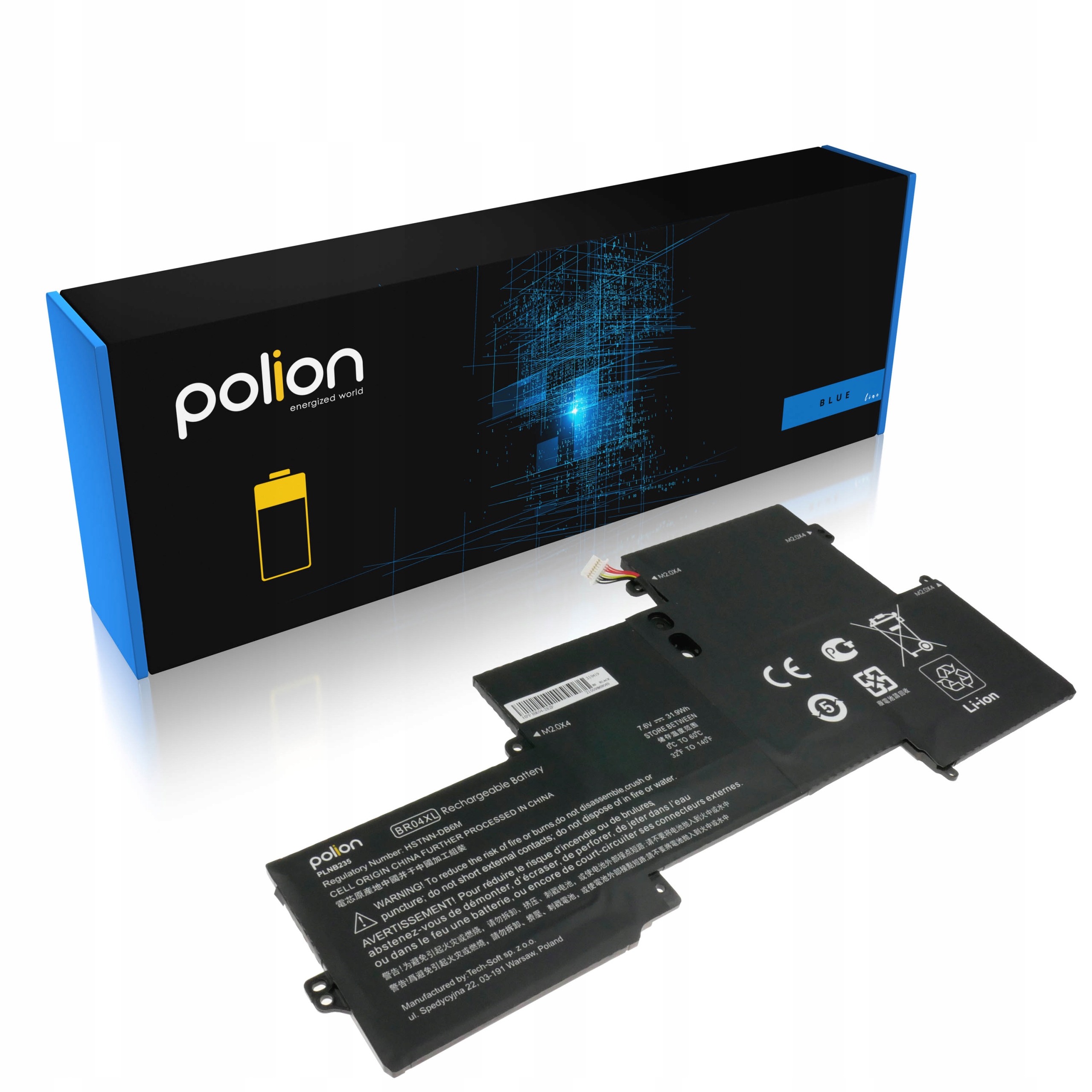 Baterie Polion BR04XL pro notebooky HP EliteBook Folio 1020 G1 4200mAh