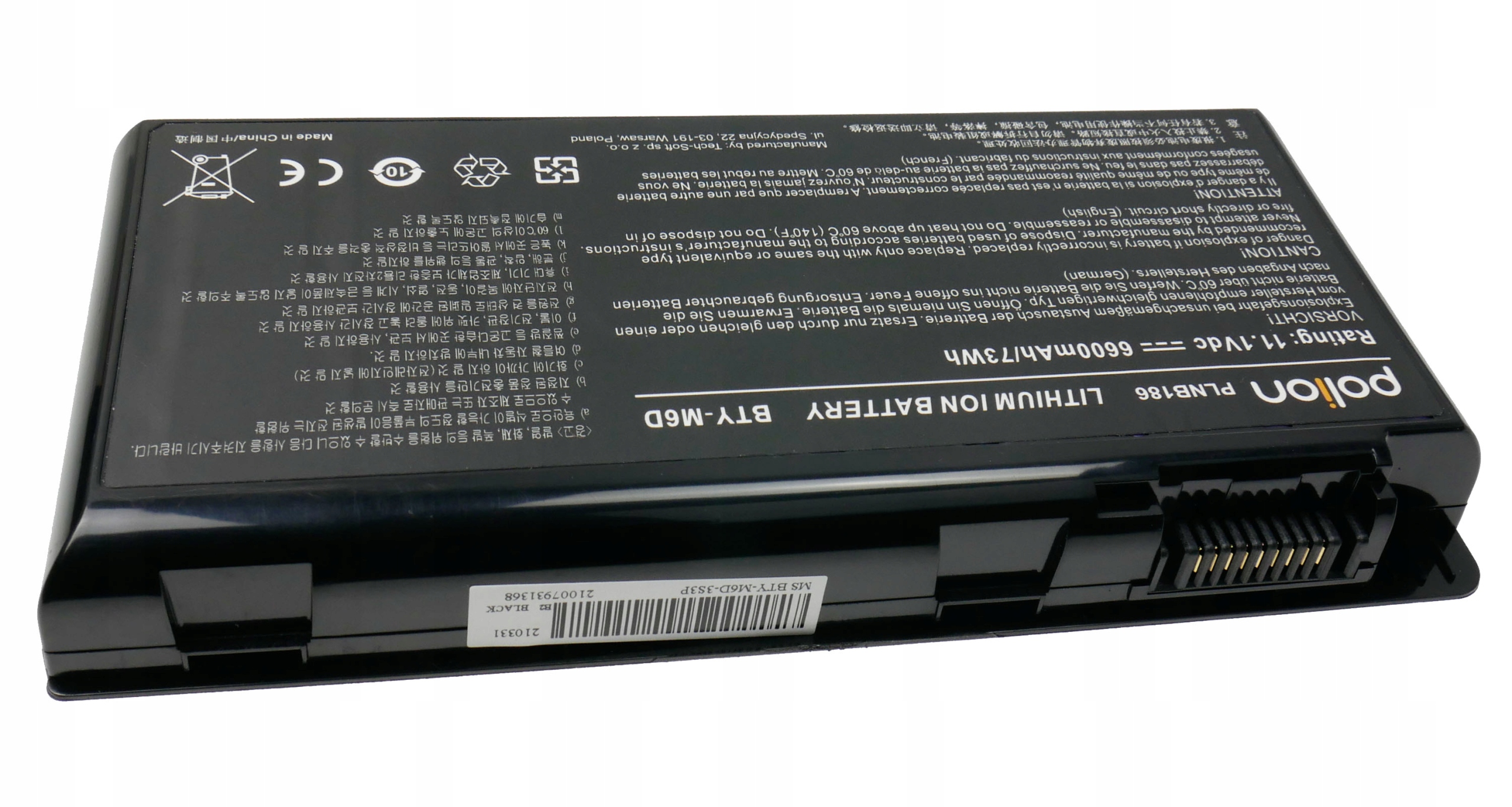 Baterie Polion BTY-M6D pro notebooky MSI GT60 GT600 GT660 GT680 GT70 GX660 6600mAh