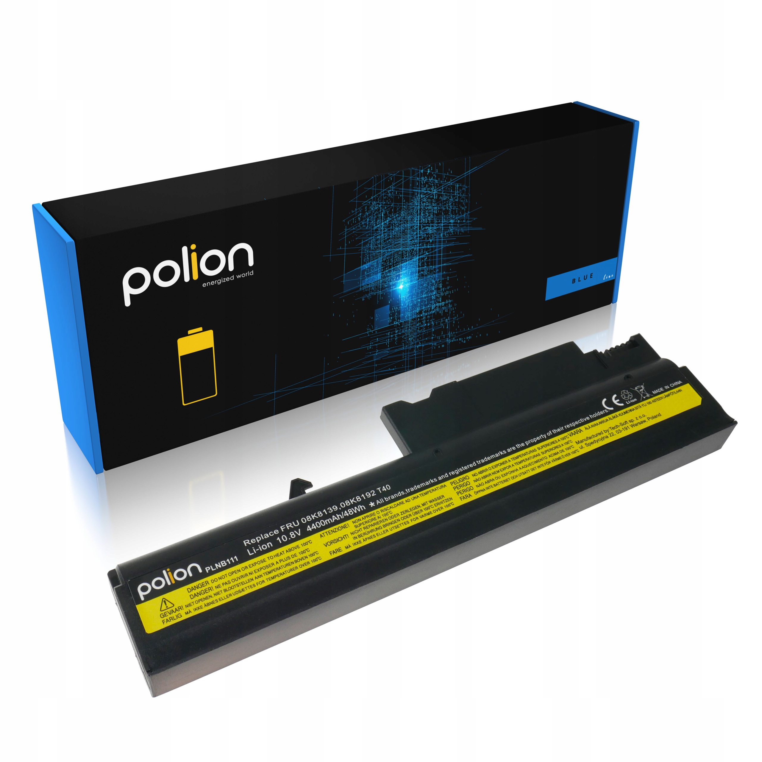 Baterie Polion 08K8193 pro notebooky LENOVO ThinkPad R50 R50e R50p R51 R51e R52 T40 4400mAh