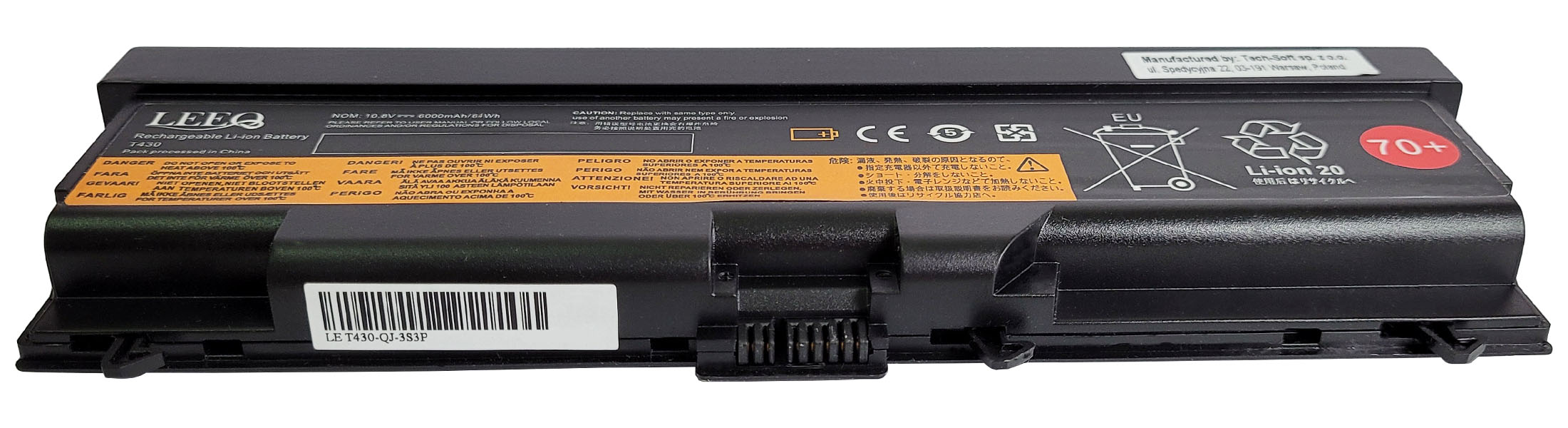 Baterie LEEQ 45N1001 pro notebooky LENOVO ThinkPad L430 L530 T430 T430i T530 T530i W530 - 6000mAh