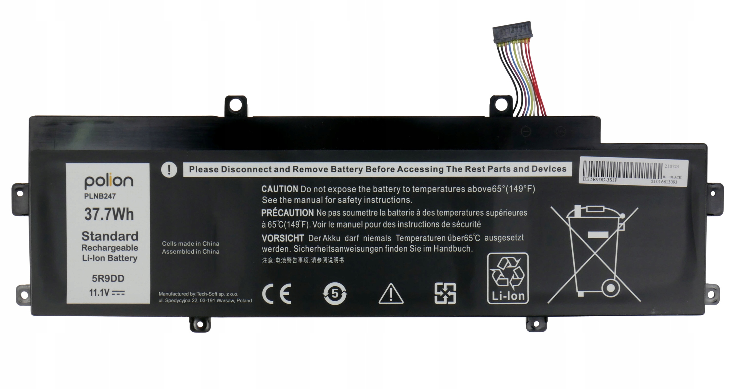 Baterie Polion 5R9DD pro notebooky DELL Chromebook 11 3120 P22T 4300mAh