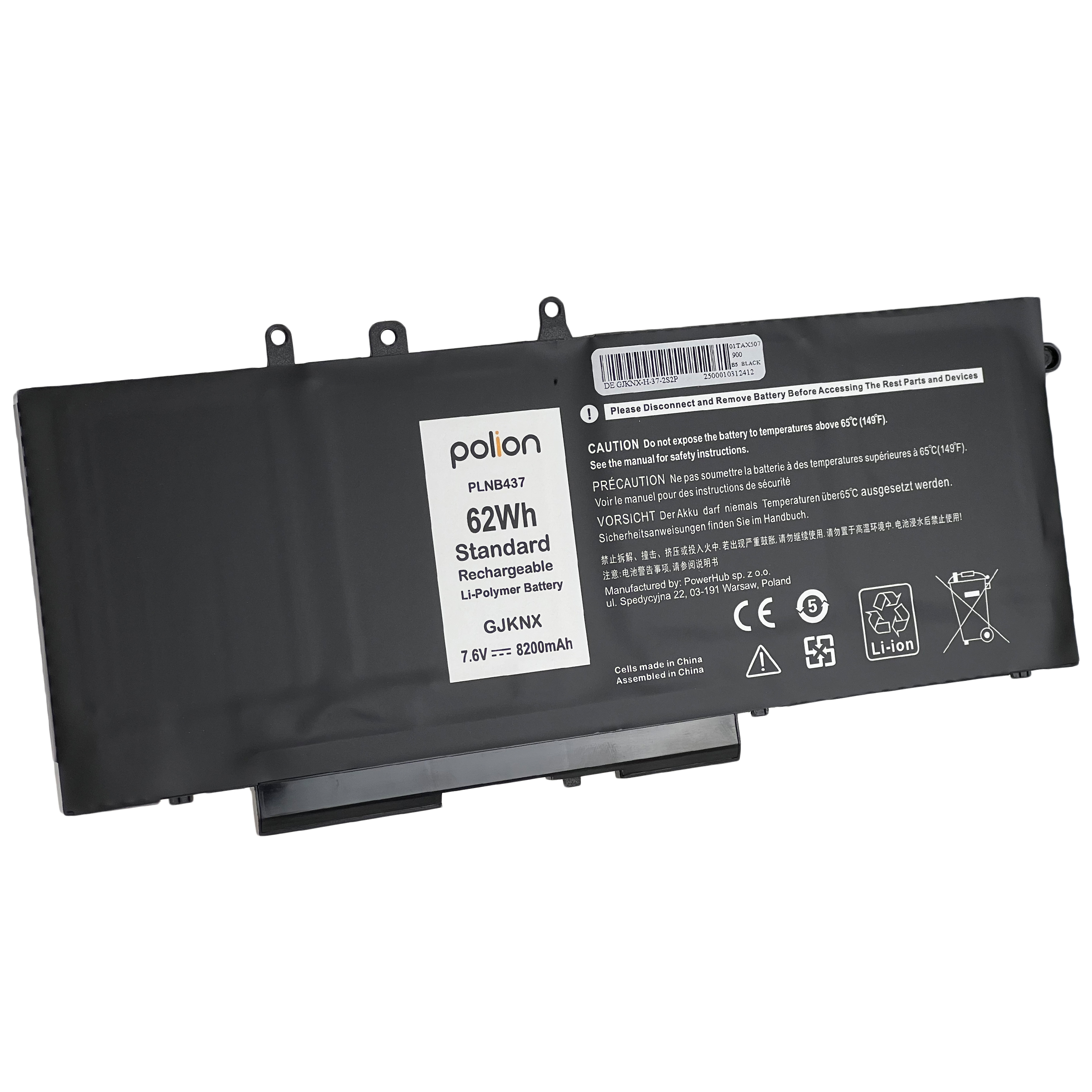 Baterie Polion GJKNX pro notebooky DELL Latitude 5280 5290 5480 5490 5580 5590 8200mAh