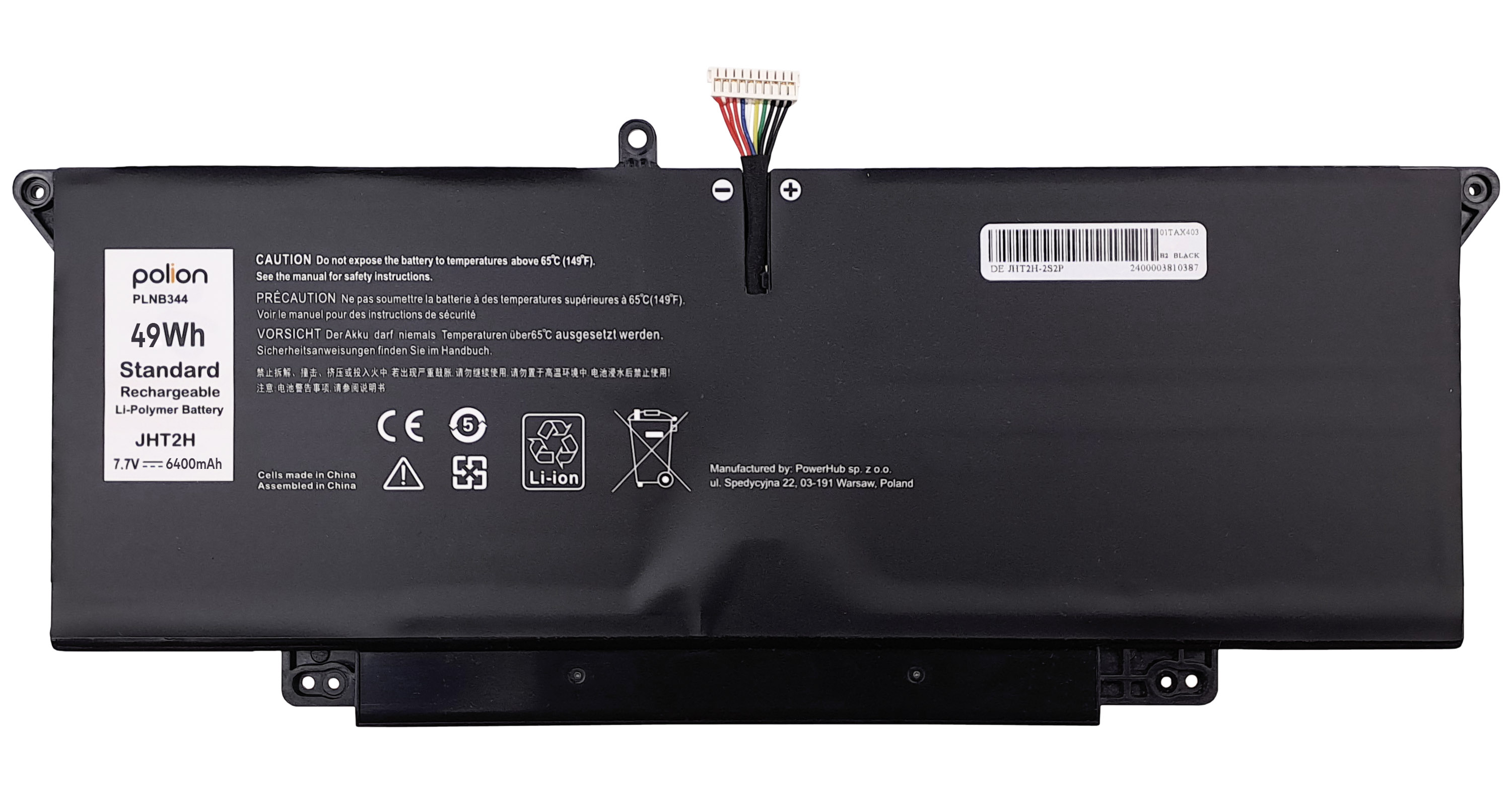Baterie Polion JHT2H pro notebooky DELL 451-BCPW Latitude 14 7310 7410 - 6400mAh 49Wh