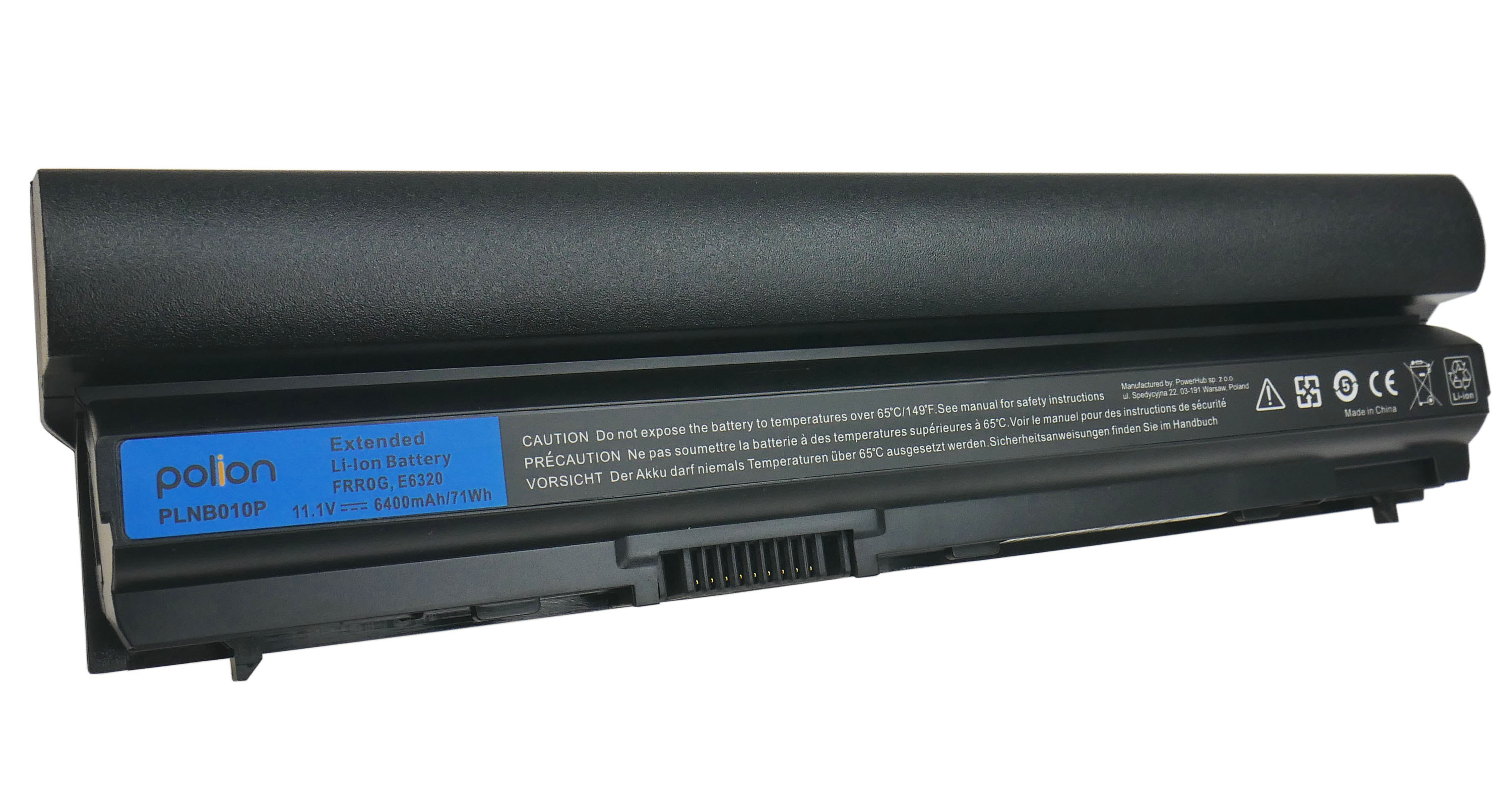 Baterie Polion FRR0G pro notebooky DELL Latitude e6220 e6230 e6320 e6330 6400mAh