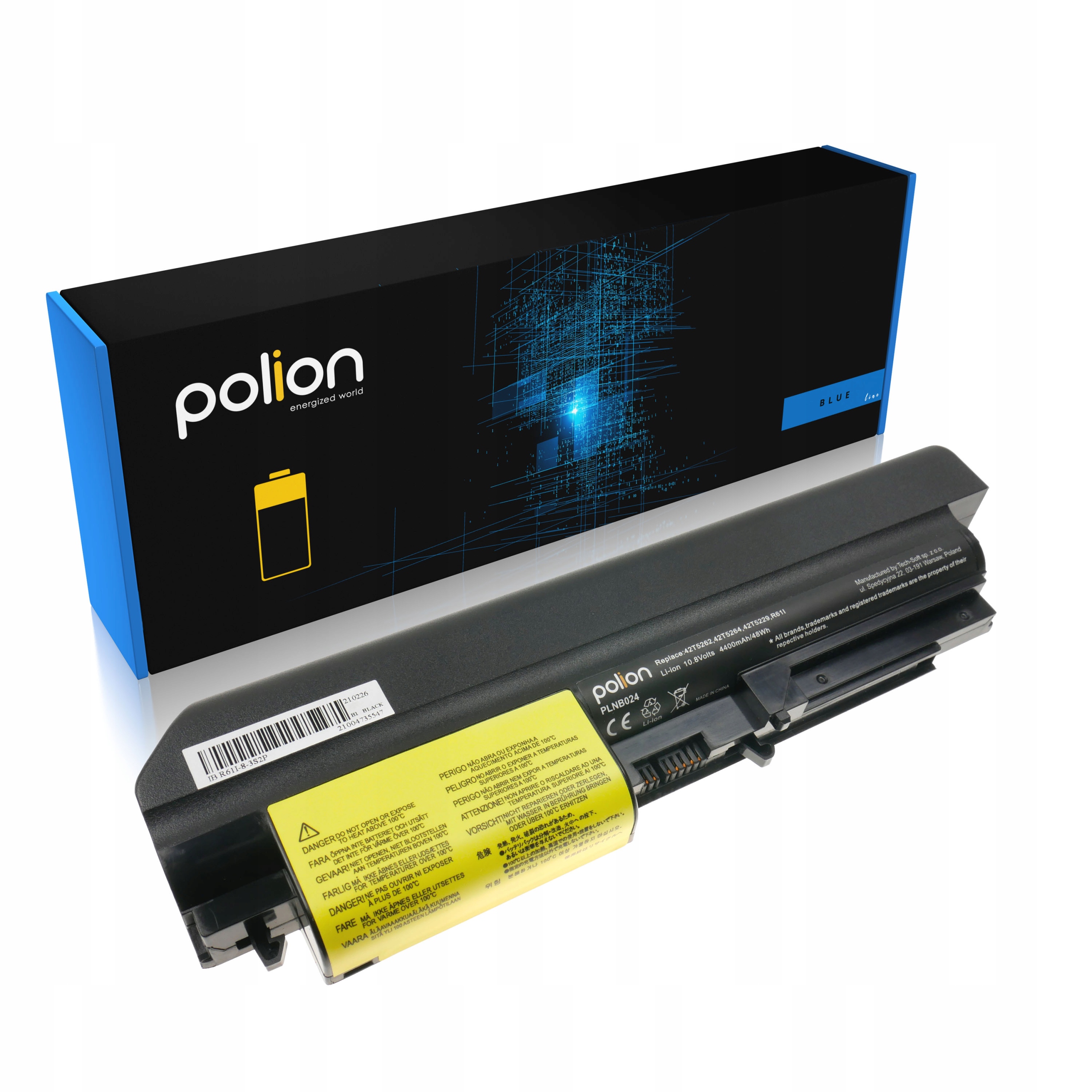 Baterie Polion 42T5262 pro notebooky LENOVO ThinkPad R61 R61i T61 T61p R400 4400mAh