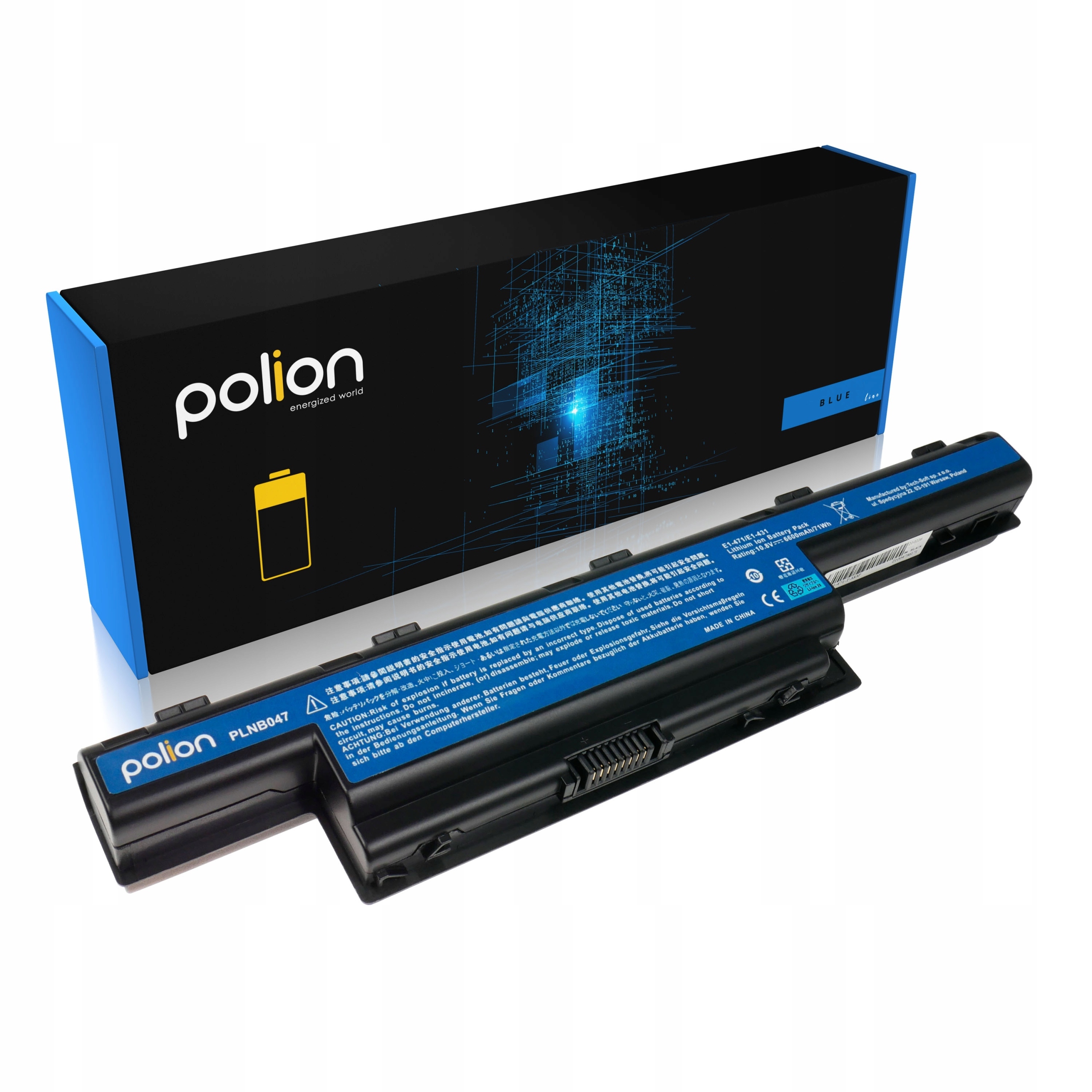 Baterie Polion AS10D31 pro notebooky ACER Aspire E1-431 E1-471 E1-571G E1-731 E1-771 - 6600mAh 71Wh