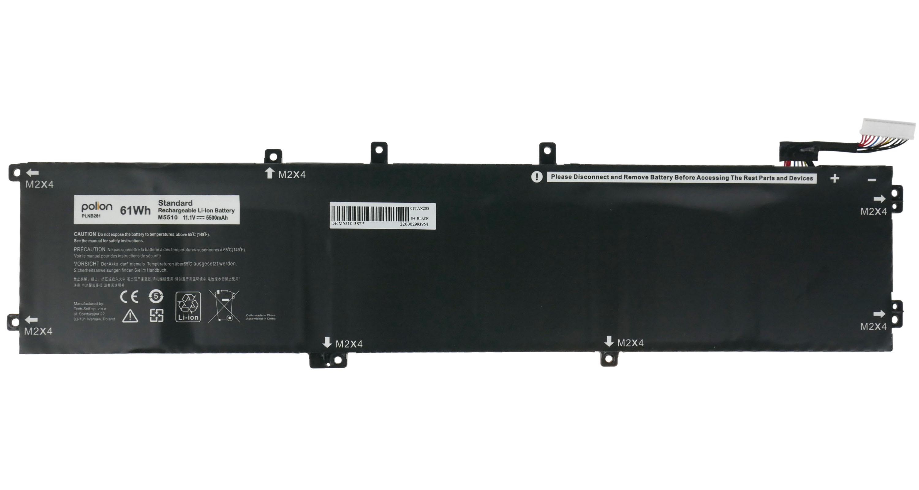 Baterie Polion 4GVGH pro notebooky DELL Inspiron Precision 5510 9550 5500mAh