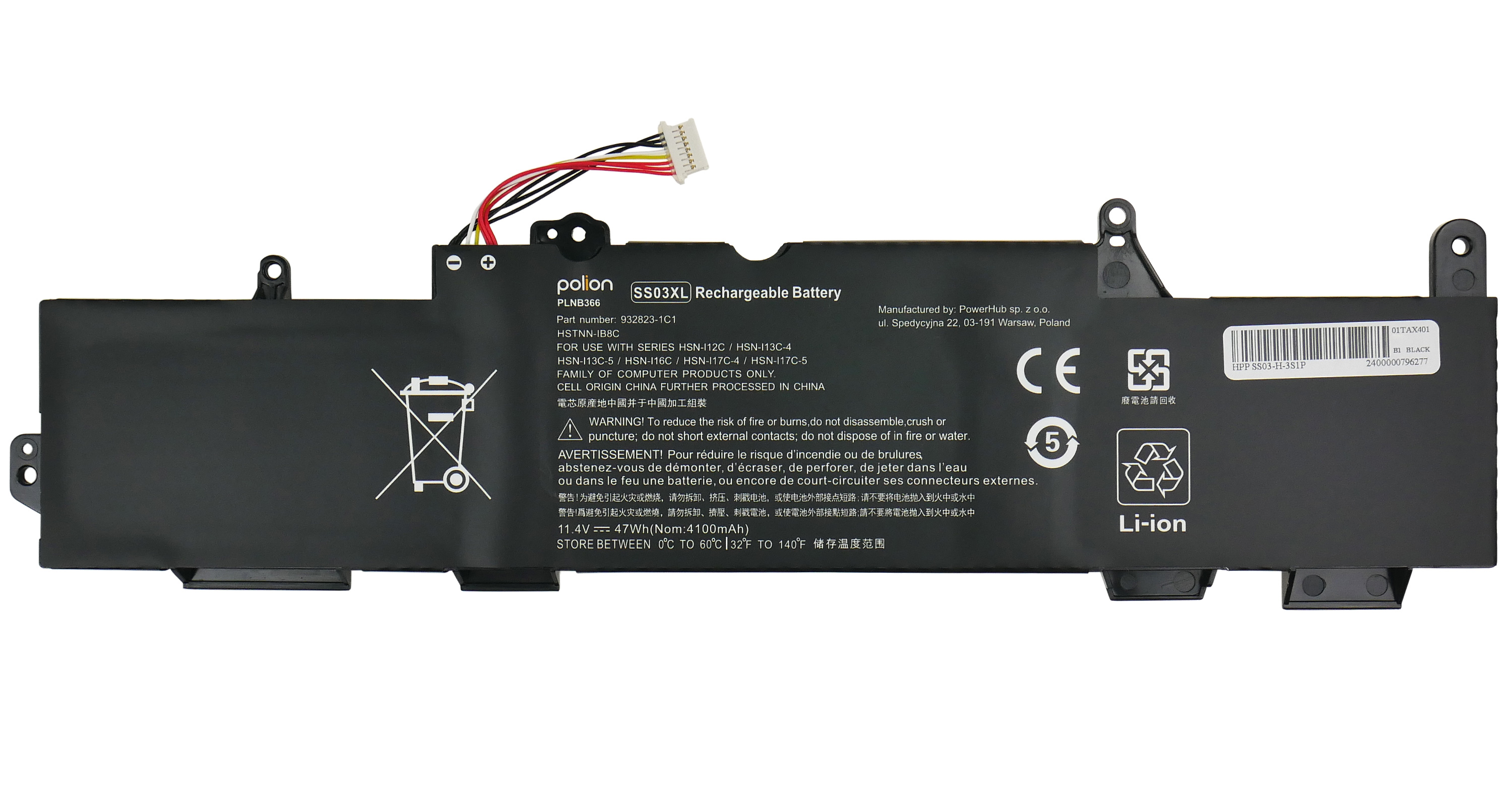 Baterie Polion SS03XL pro notebooky HP EliteBook 735 G5 G6 745 G5 G6 830 G5 G6 840 4100mAh