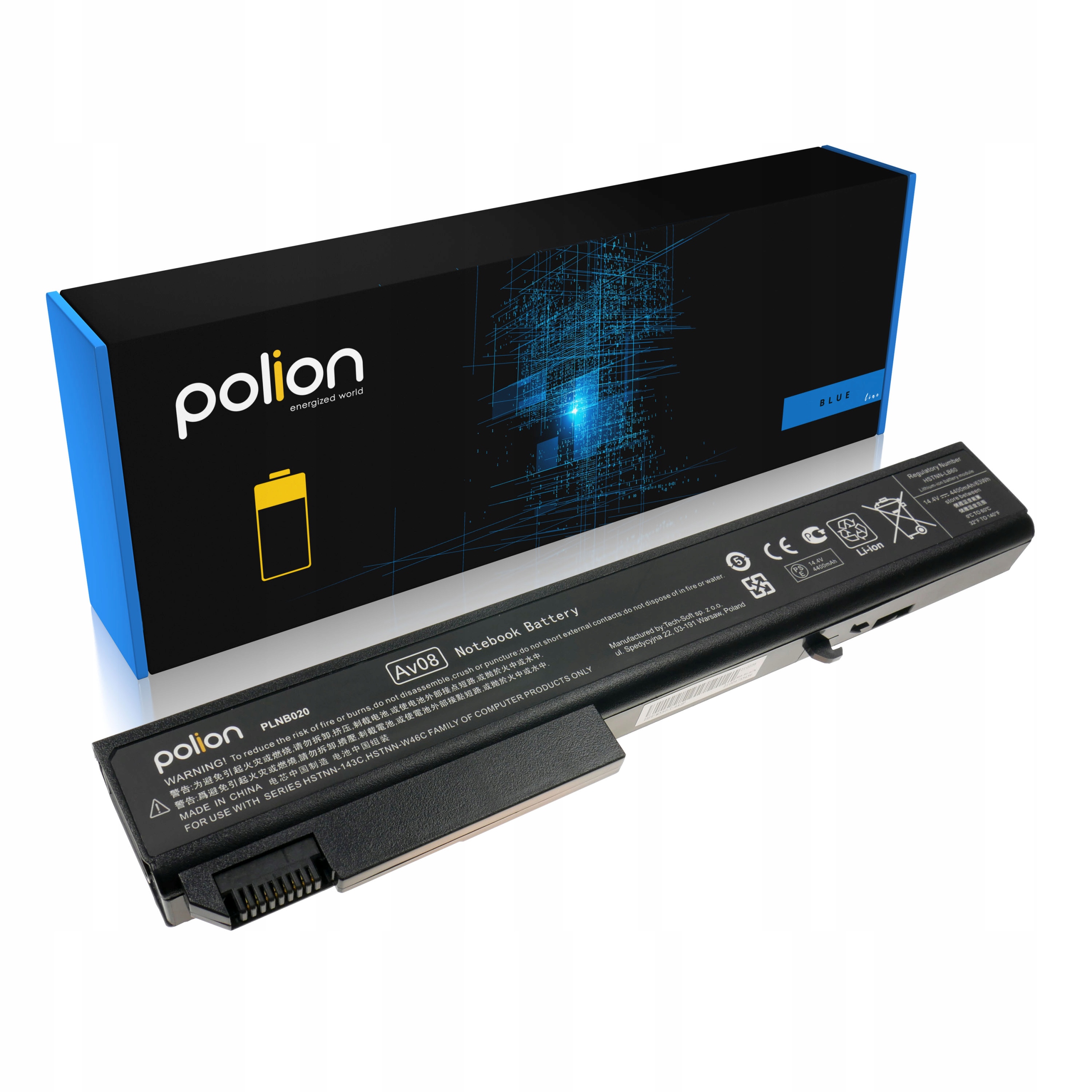 Baterie Polion AV08 pro notebooky HP AV08XL EliteBook 8500 8530p 8530w 8700 4400mAh