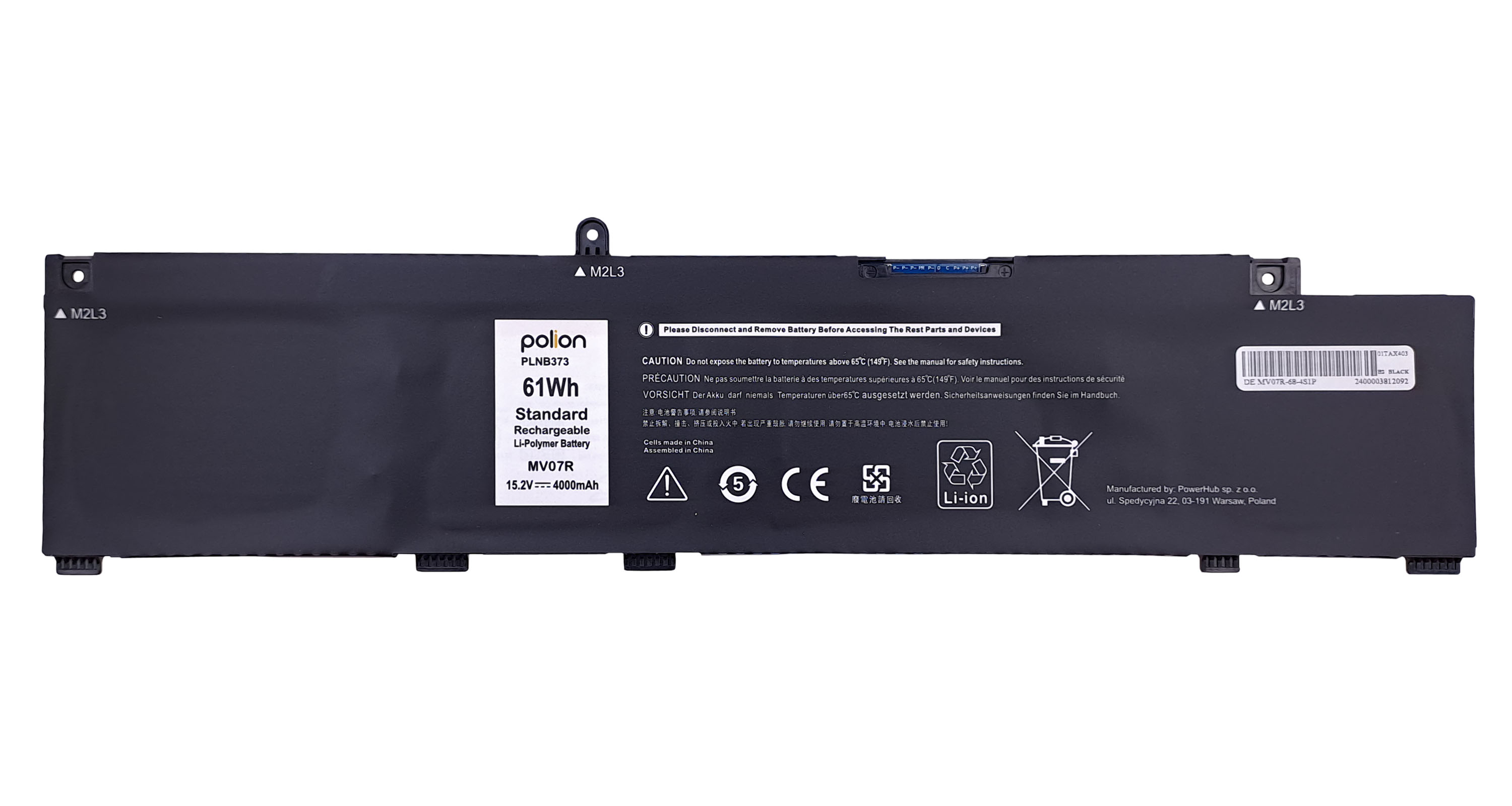 Baterie Polion MV07R pro notebooky DELL G3 15 3700 3790 G5 15 5500 5505 - 4000mAh 61Wh