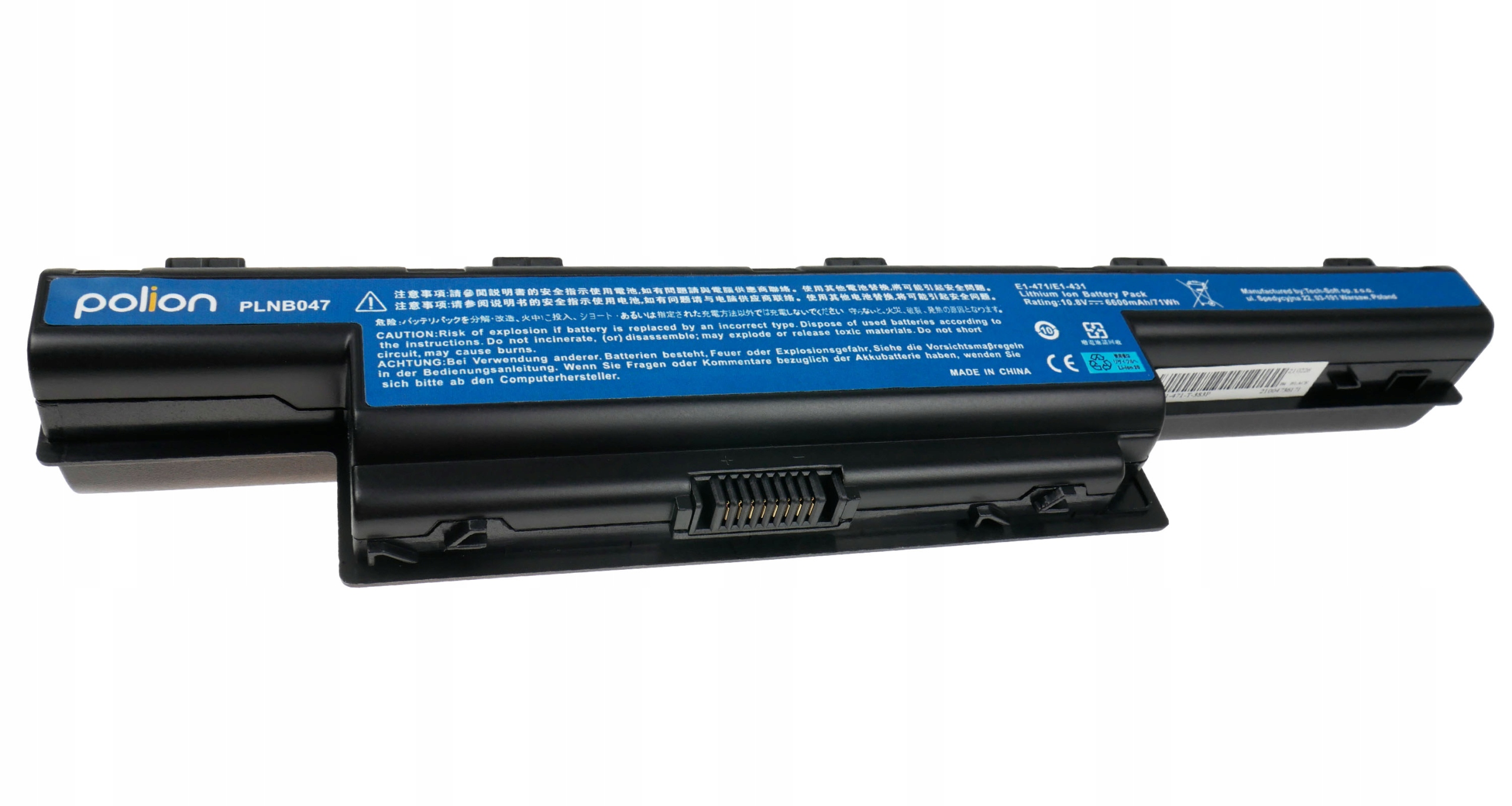 Baterie Polion AS10D31 pro notebooky ACER Aspire E1-431 E1-471 E1-571G E1-731 E1-771 - 6600mAh 71Wh
