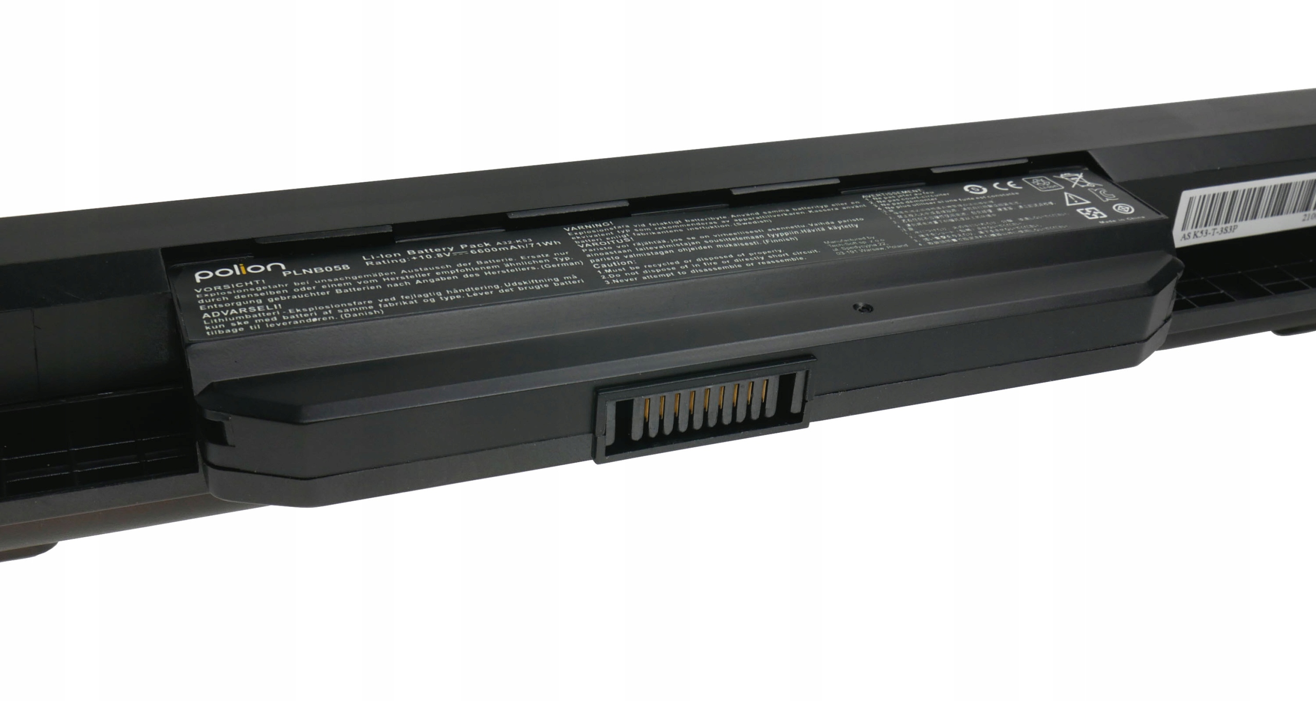 Baterie Polion A32-K53 pro notebooky ASUS A43 A53 K43 K53S P53 X43 X53S X53U X54C - 6600mAh 71Wh