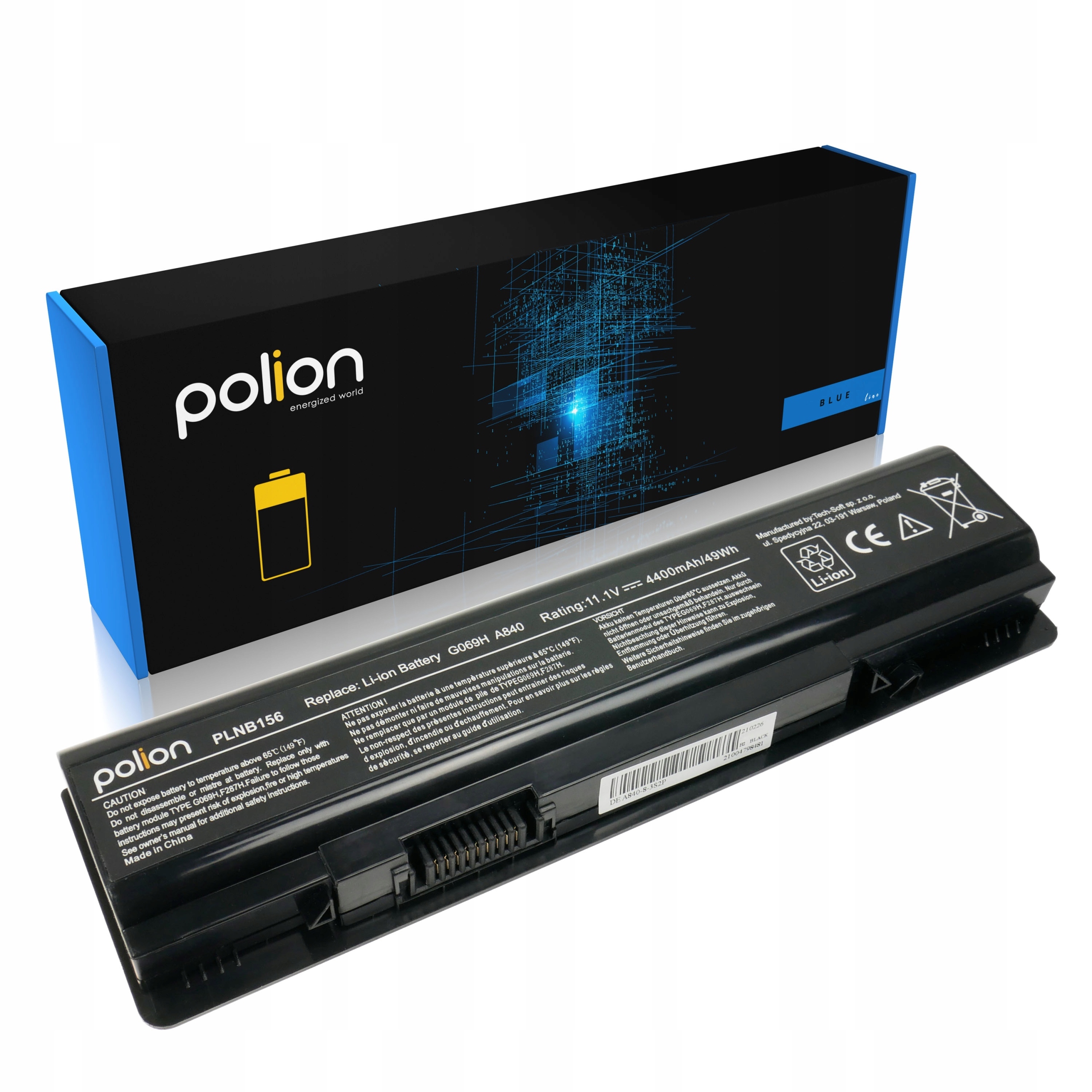 Baterie Polion G069H pro notebooky DELL Vostro 1014 1015 1088 A840 A860 4400mAh