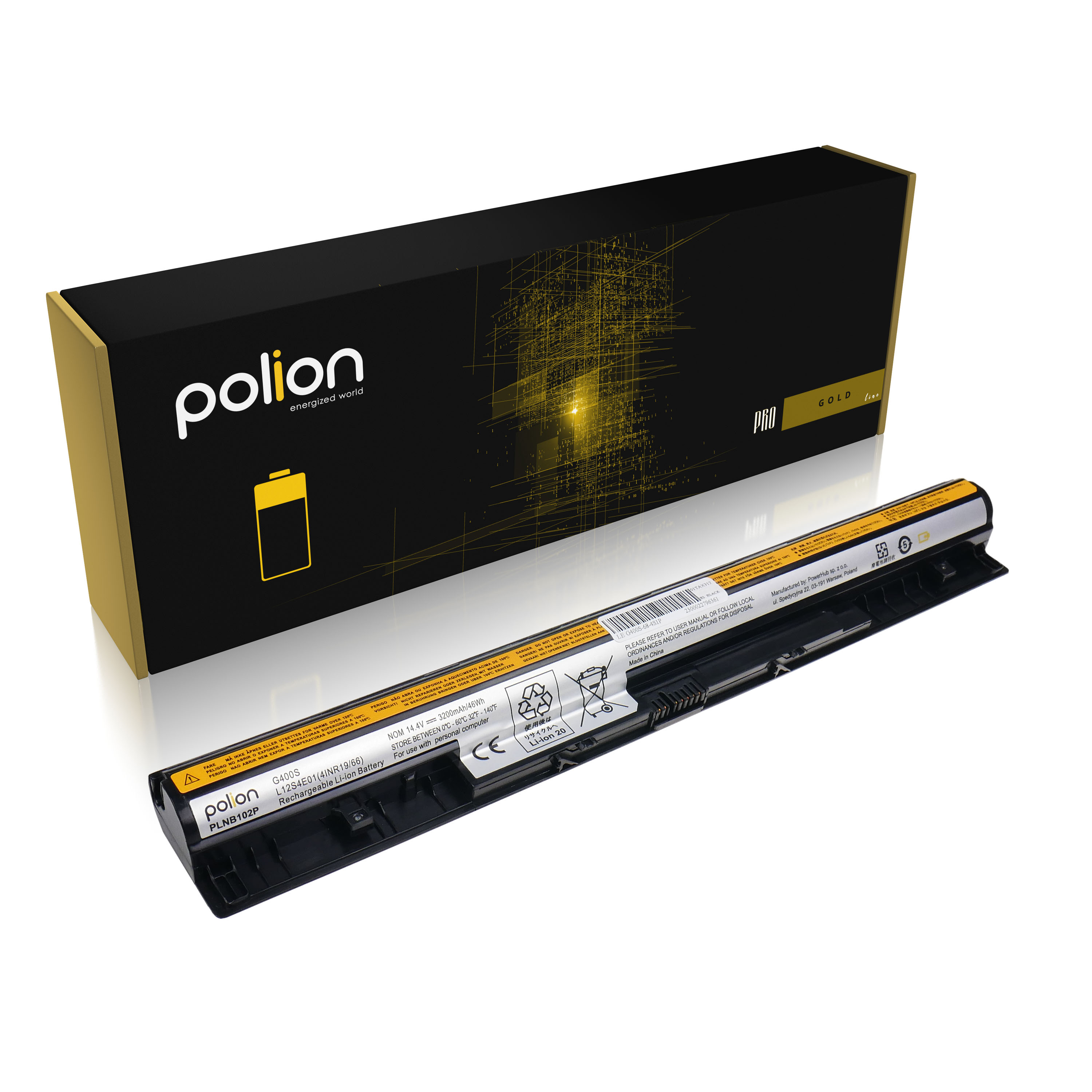 Baterie Polion L12M4E01 pro notebooky LENOVO G40 G400s G410s G50 - 2900mAh články LG