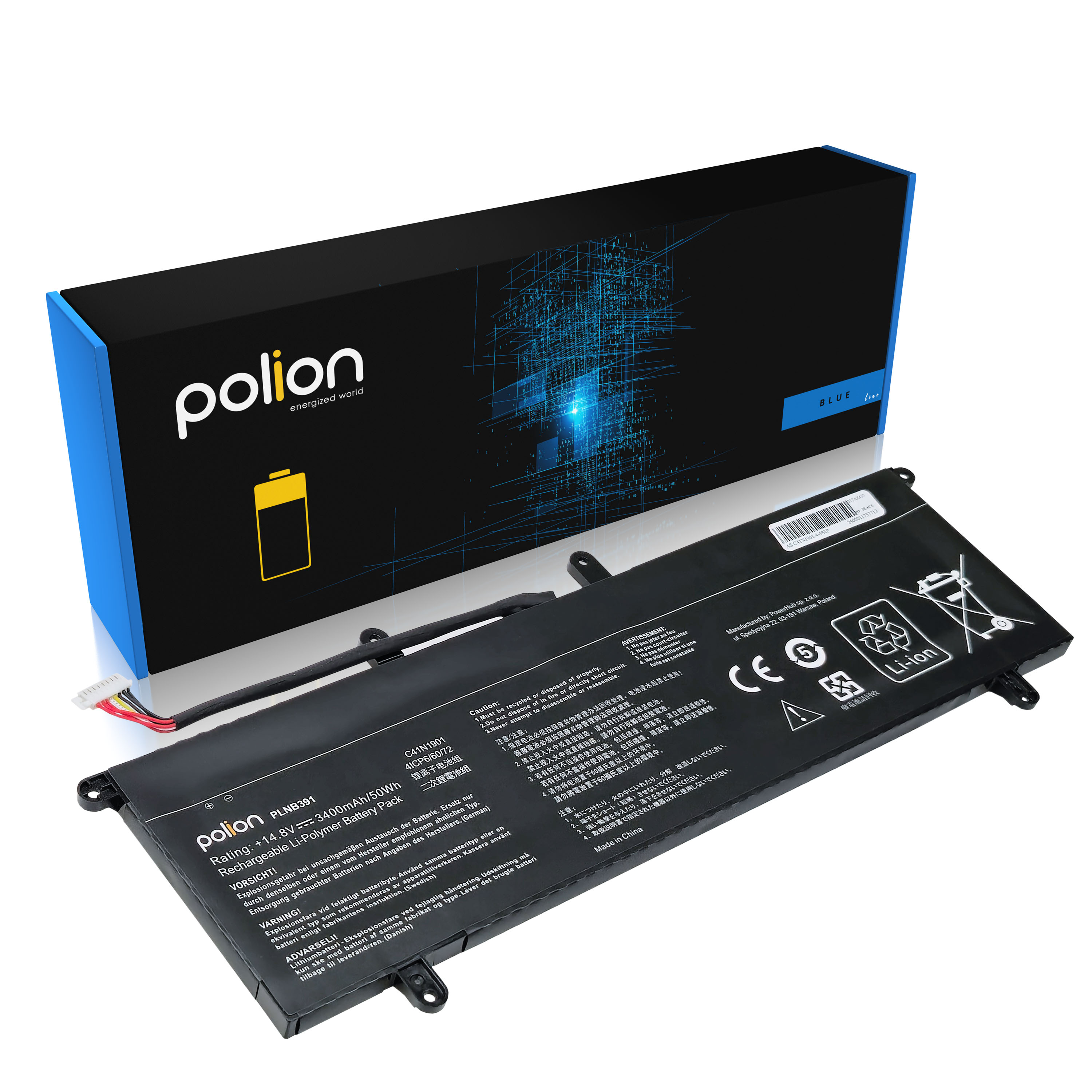Baterie Polion C41N1901 pro notebooky ASUS UX4000F ZenBook DUO UX481F UX481FA 3400mAh