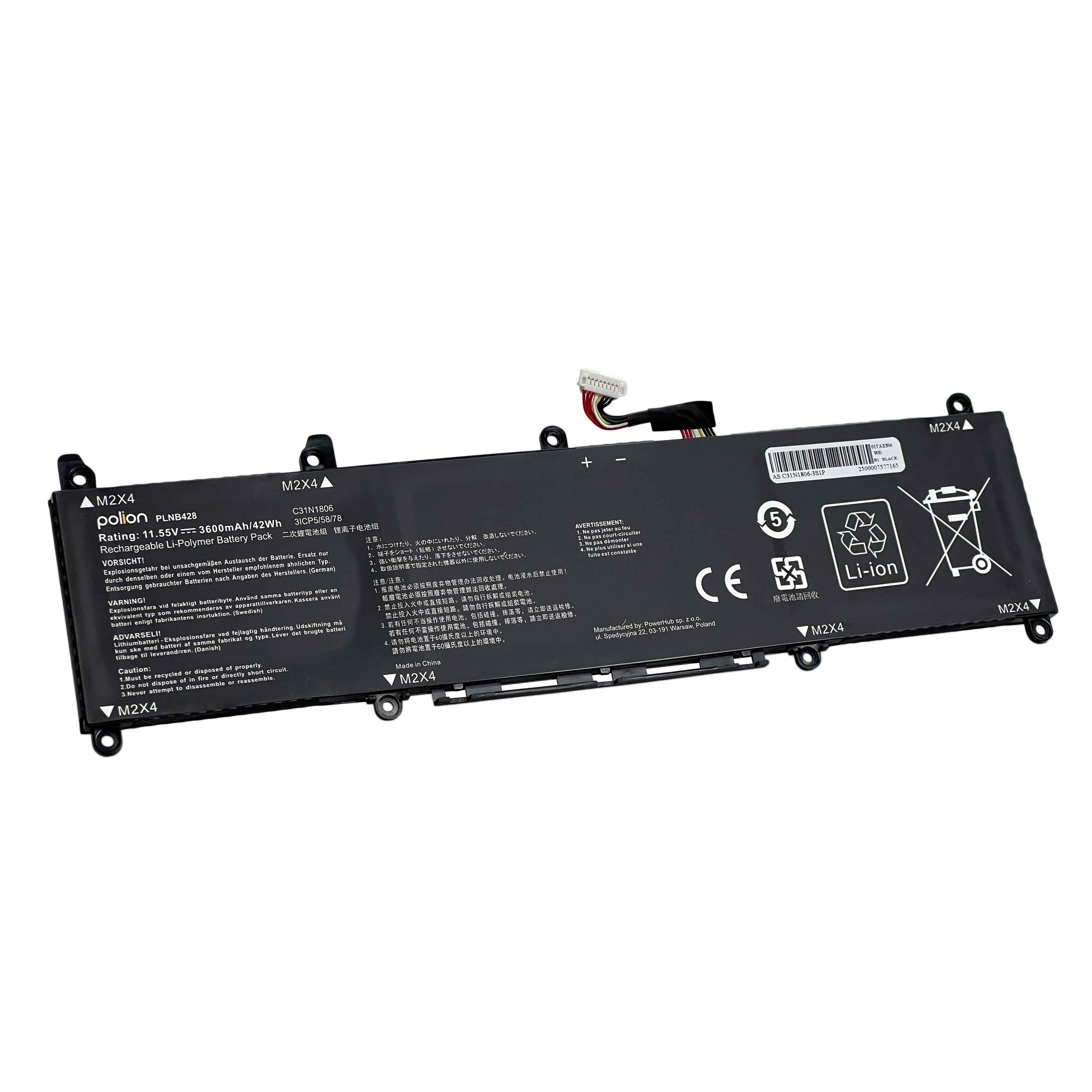 Baterie Polion C31N1806 pro notebooky ASUS VivoBook X330FA K330FA R330UN 3600mAh