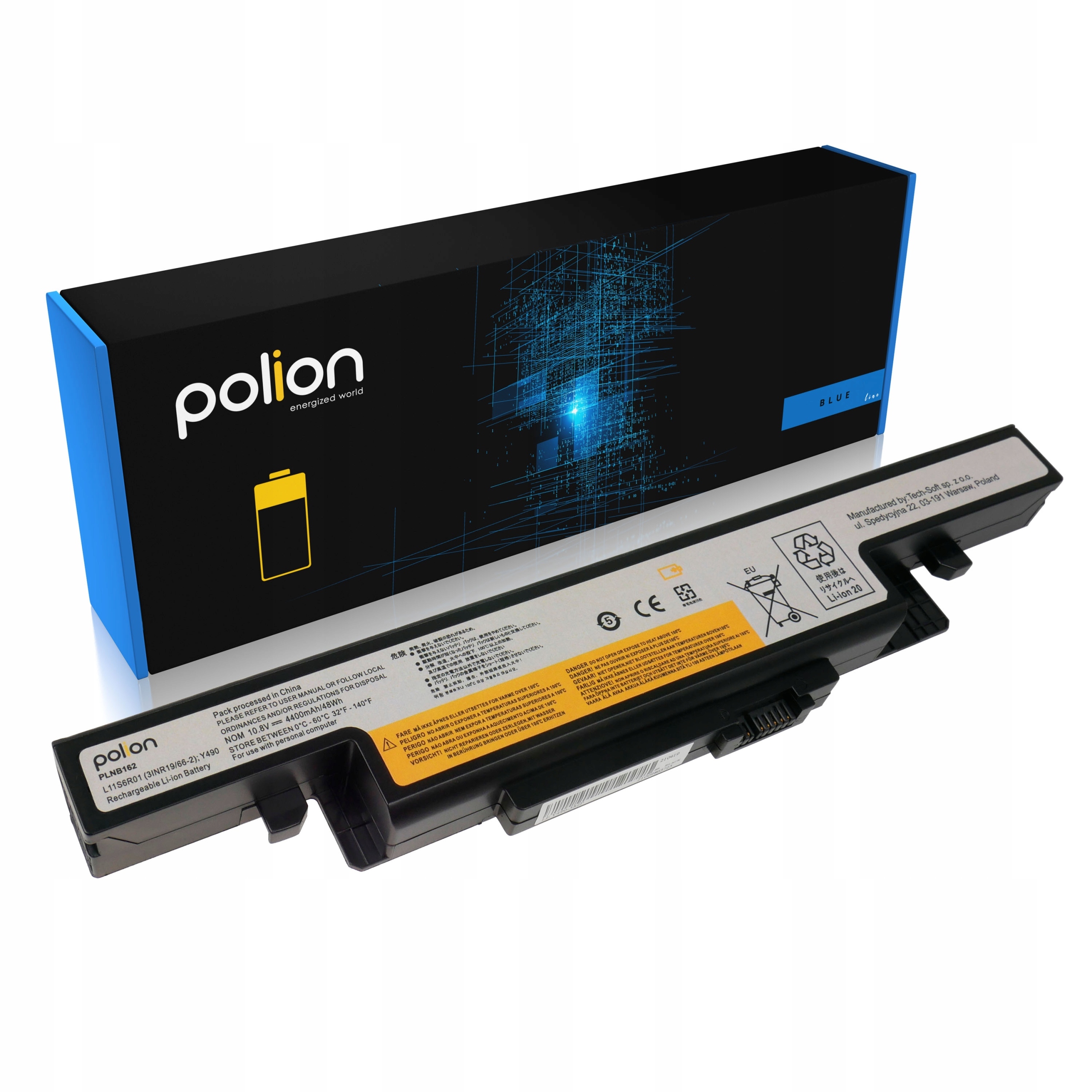 Baterie Polion L11S6R01 pro notebooky LENOVO Y400 Y410 Y490 Y500 Y500N Y500P 4400mAh