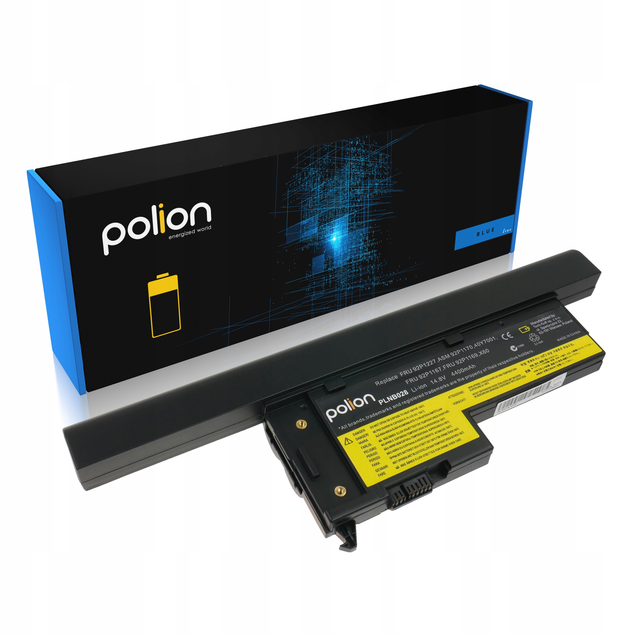 Baterie Polion 92P1227 pro notebooky LENOVO ThinkPad X60 X60S X61 X61S 4400mAh