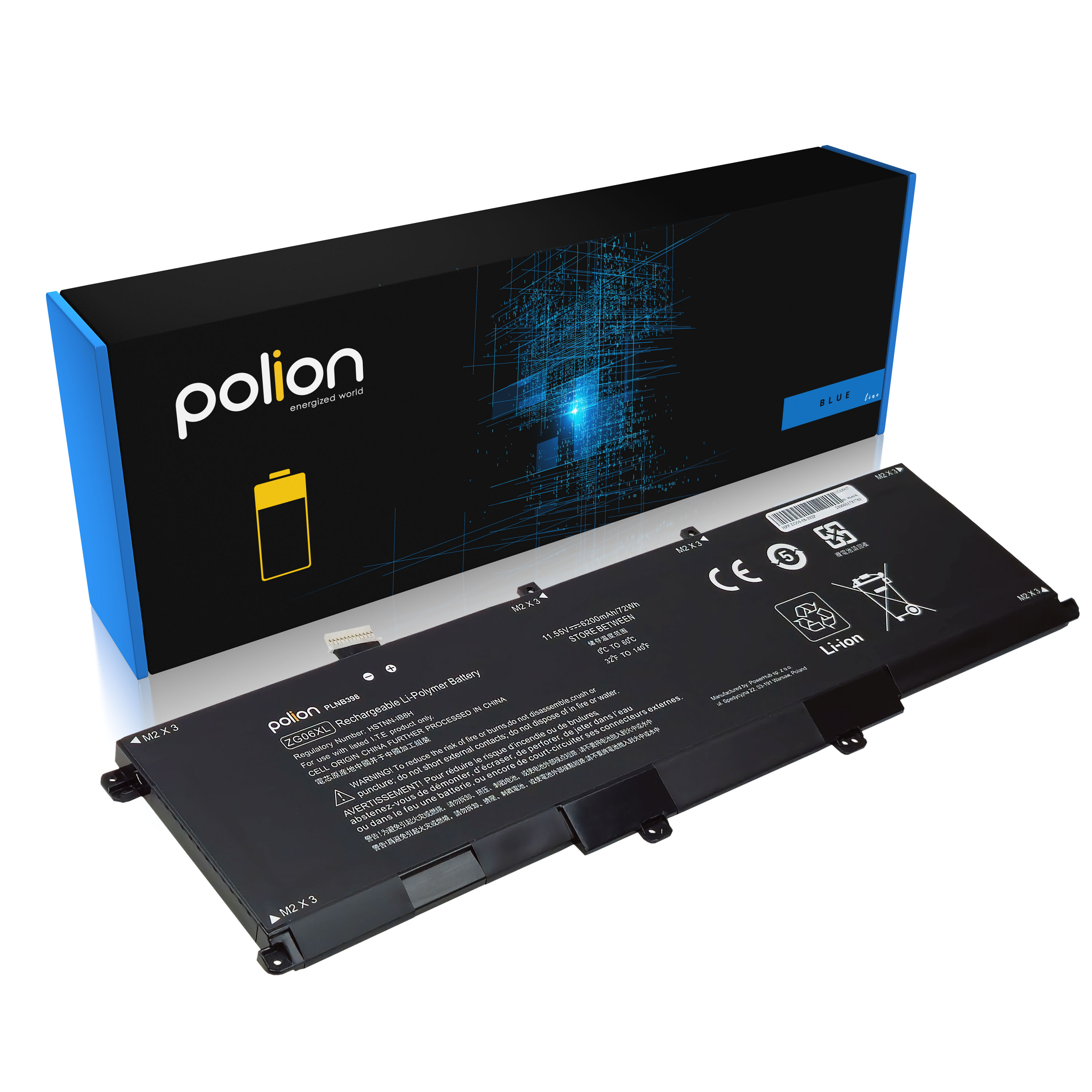 Baterie Polion ZG06 pro notebooky HP ZG04XL ZBook Studio G5 EliteBook 1050 G1 6200mAh