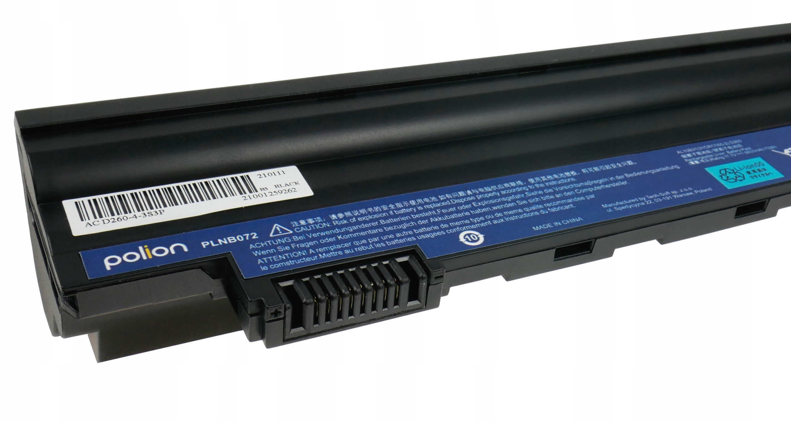 Baterie Polion AL10A31 pro notebooky ACER Aspire One D255 D256 D257 D260 522 6600mAh