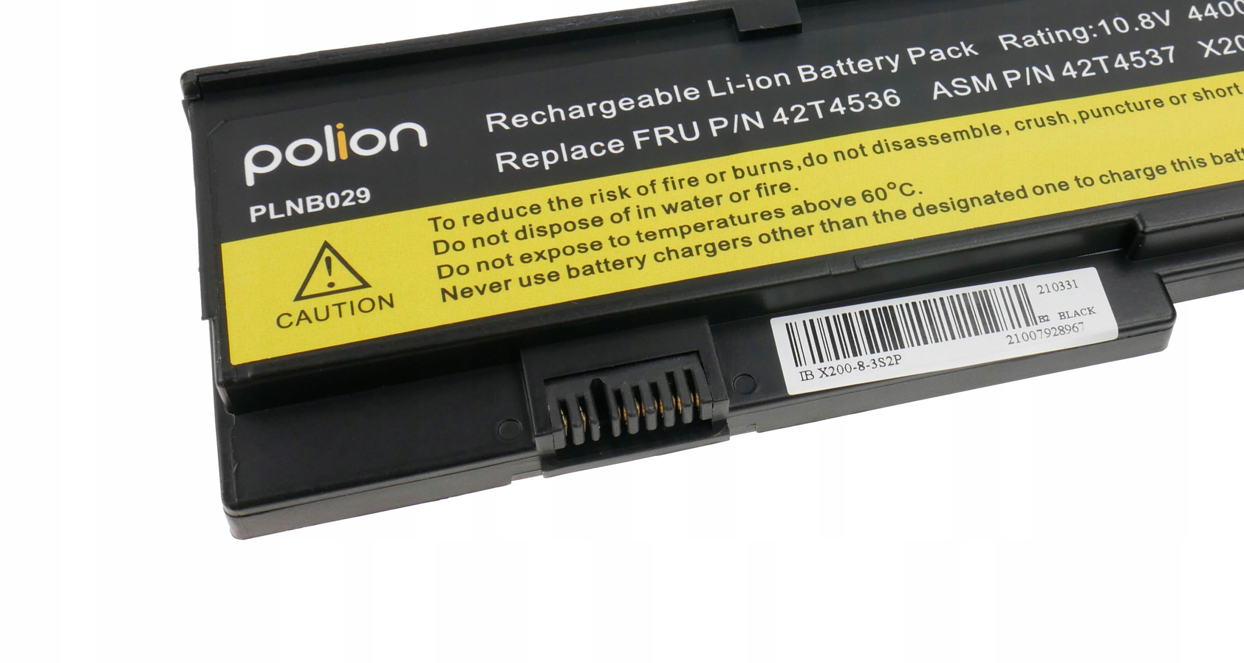 Baterie Polion 42T4536 pro notebooky LENOVO ThinkPad X200 X200s X201 X201i - 4400mAh 48Wh